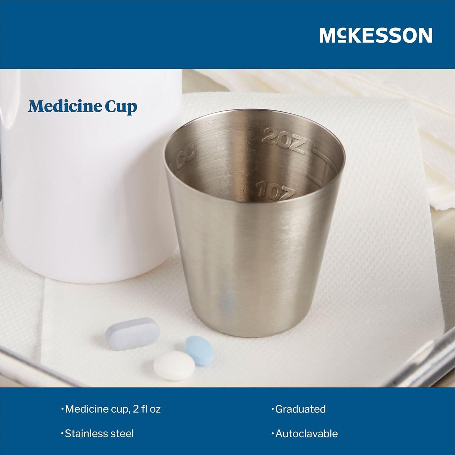 image:imageMcKesson Argent Medicine Cup Graduated Stainless Steel Reusable Cup for Homecare or Hospital Use Autoclavable 2 oz 1 Count 1 Pack