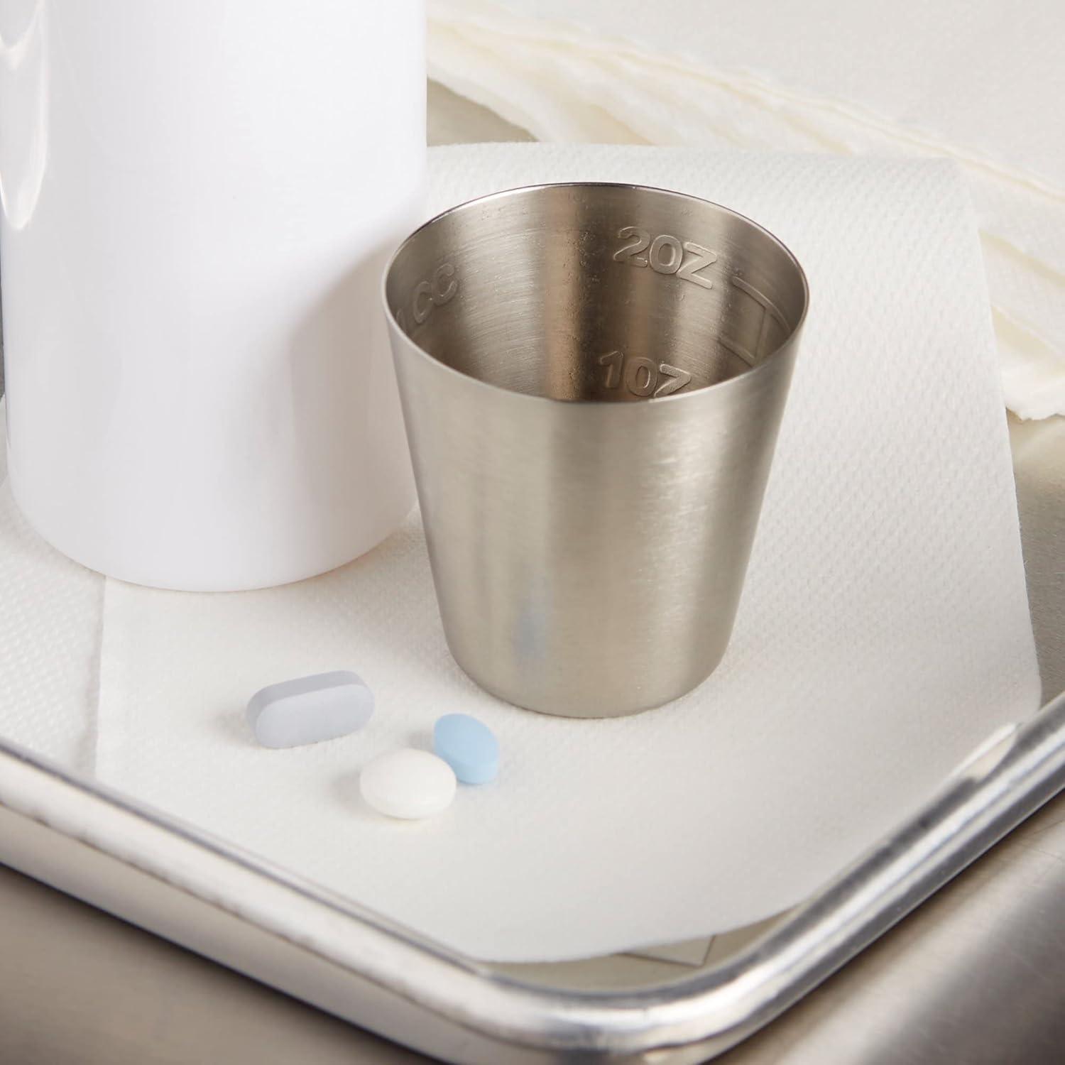 image:imageMcKesson Argent Medicine Cup Graduated Stainless Steel Reusable Cup for Homecare or Hospital Use Autoclavable 2 oz 1 Count 1 Pack