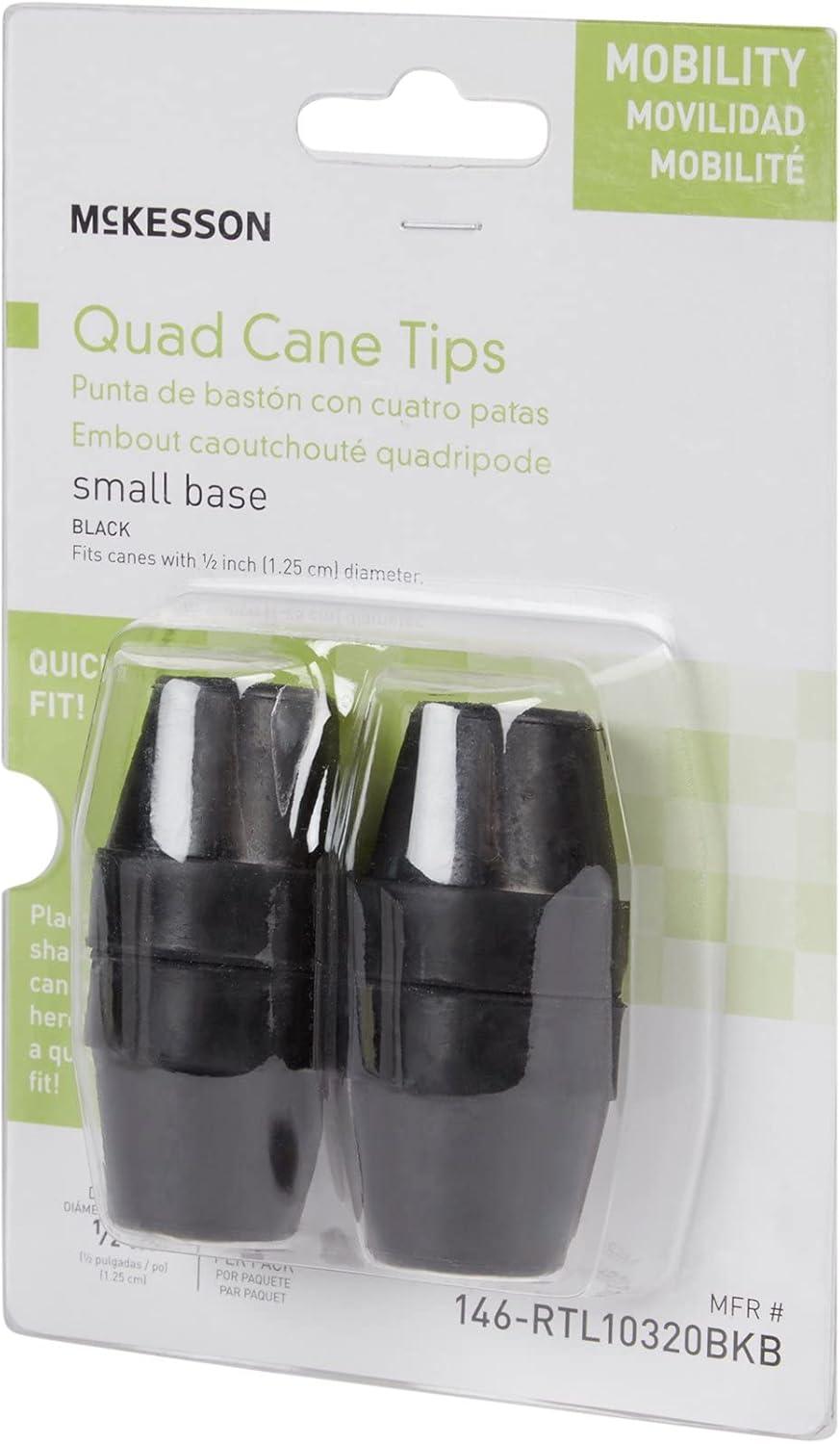 image:imageMcKesson Black Rubber Quad Cane Tips 05 inch Diameter 4 Count 10 Packs 40 Total4 Count