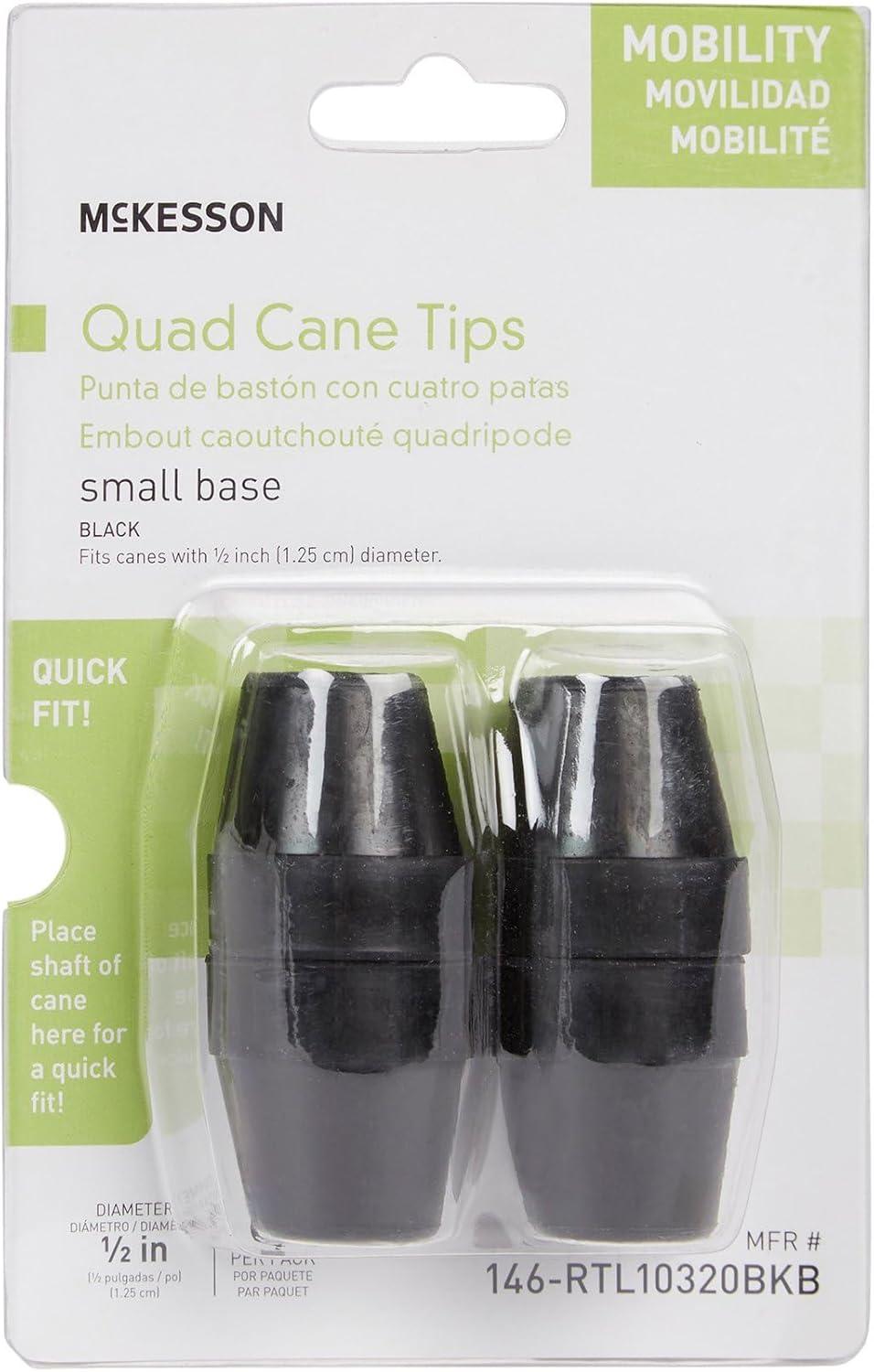 image:imageMcKesson Black Rubber Quad Cane Tips 05 inch Diameter 4 Count 10 Packs 40 Total4 Count