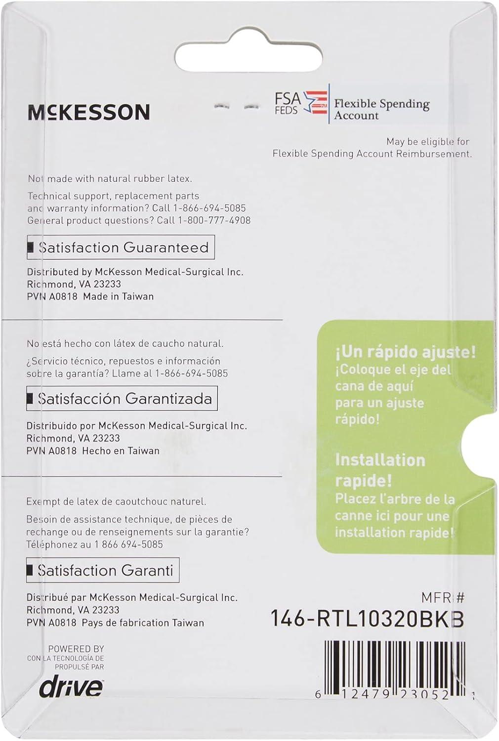 image:imageMcKesson Black Rubber Quad Cane Tips 05 inch Diameter 4 Count 10 Packs 40 Total4 Count