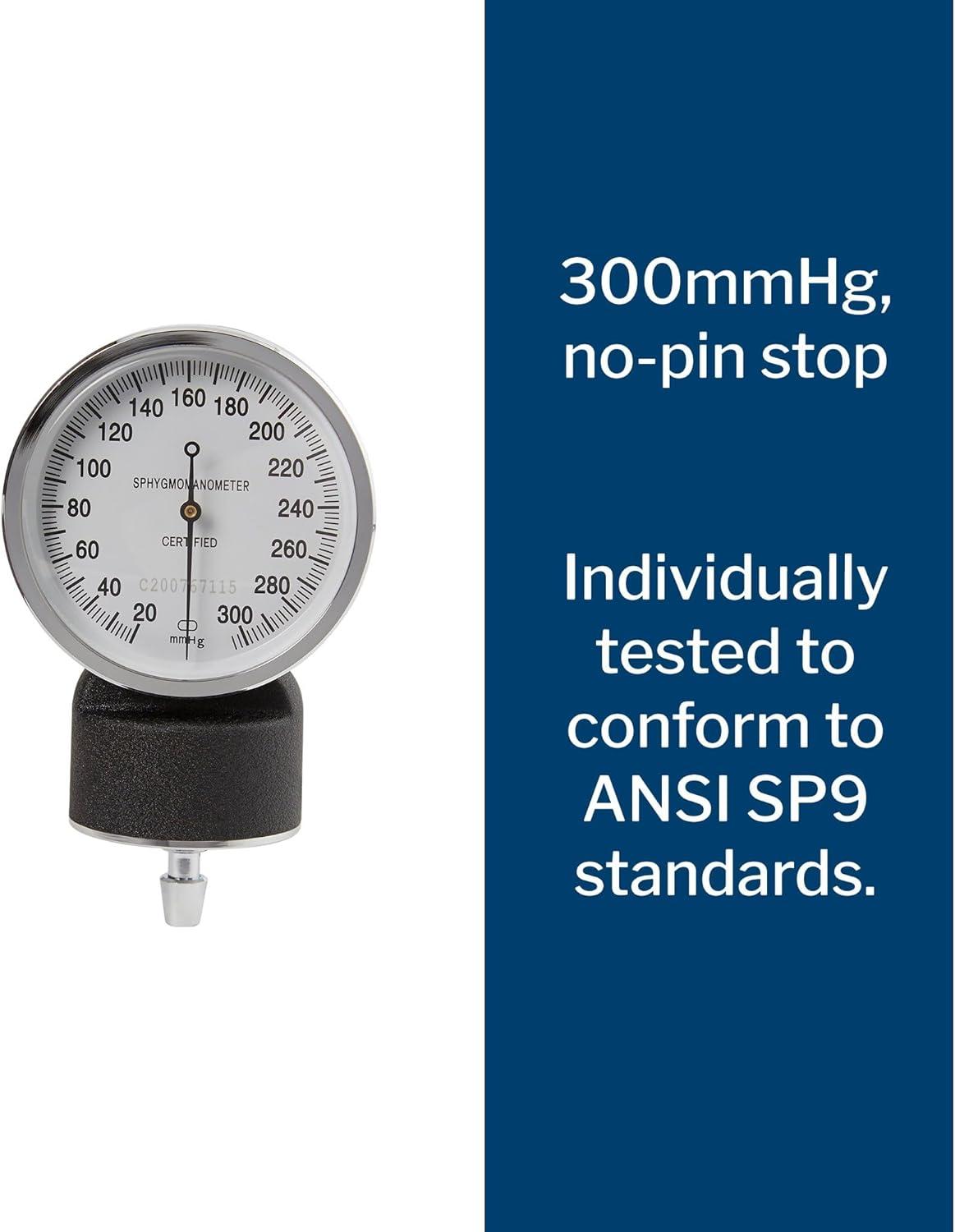 image:imageMcKesson Blood Pressure Gauge for Standard Aneroid Sphygmomanometers 300mmHg NoPin Stop 1 Count