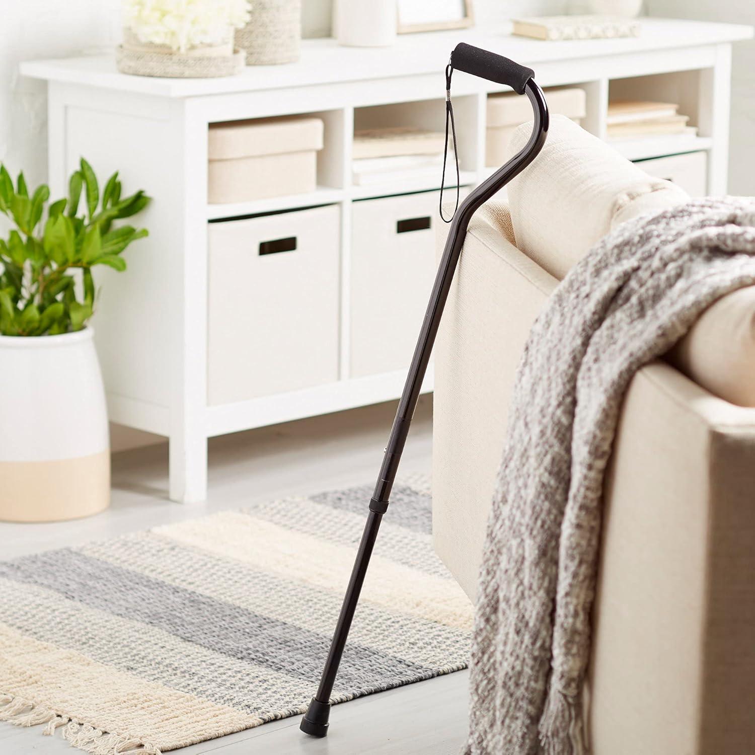 image:imageMcKesson Cane OffsetHandle Aluminum Black Adjustable Height 30 in to 39 in 1 Count