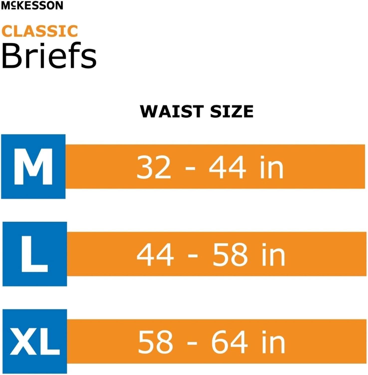image:imageMcKesson Classic Briefs 18 Count Large 4558 in Incontinence Adult Diapers Light Absorbency Unisex Disposable Elastic Leg Gathers and Contoured Fit for Men and Women