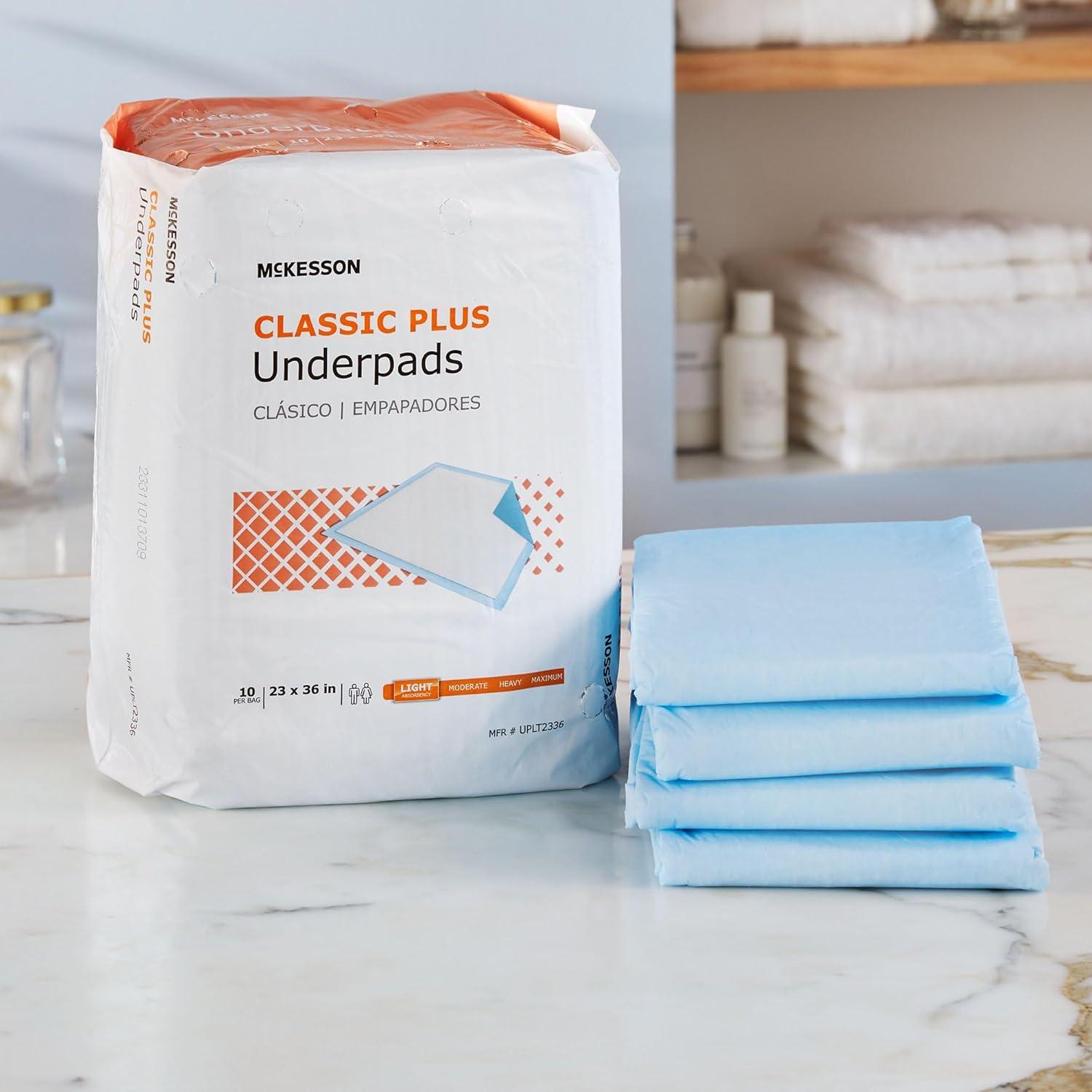 image:imageMcKesson Classic Underpads Incontinence Bed Pads 23 x 36 150 Count Light Absorbency Disposable Chux Pads for Adults Elderly and Baby Pee Pads150 Count