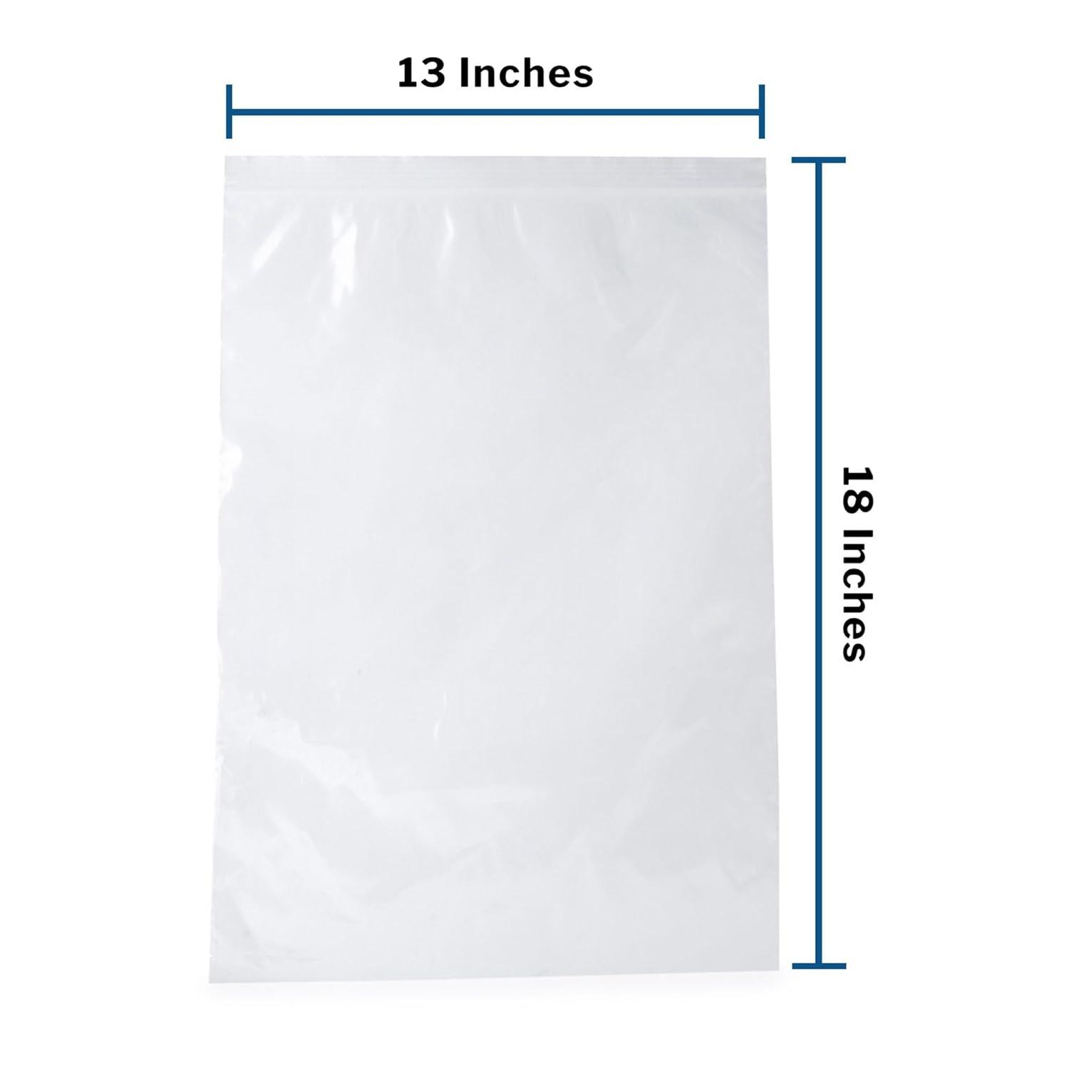image:imageMcKesson Clear Poly Zip Bags 13 x 18 100 Count Reclosable Plastic Bags 2 Mil Thickness Grip Lock Resealable Zipper Made of Polyethylene