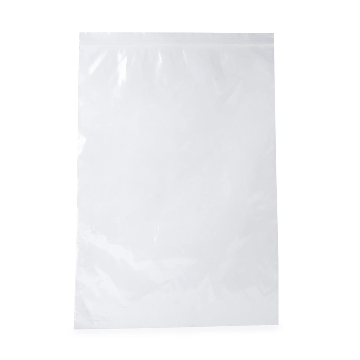 image:imageMcKesson Clear Poly Zip Bags 13 x 18 100 Count Reclosable Plastic Bags 2 Mil Thickness Grip Lock Resealable Zipper Made of Polyethylene