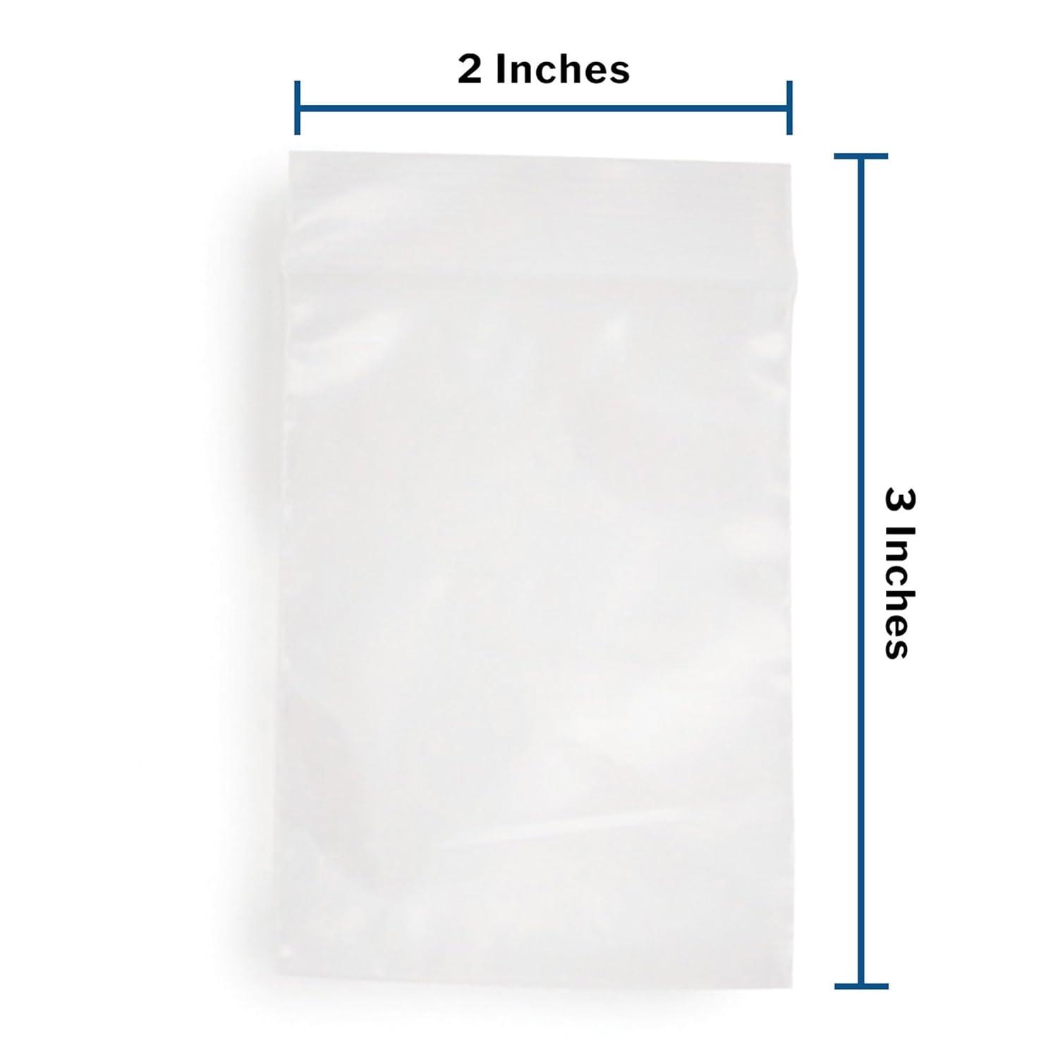 image:imageMcKesson Clear Poly Zip Bags 2 x 3 100 Count Small Reclosable Plastic Bags 2 Mil Thickness Grip Lock Resealable Zipper Made of Polyethylene