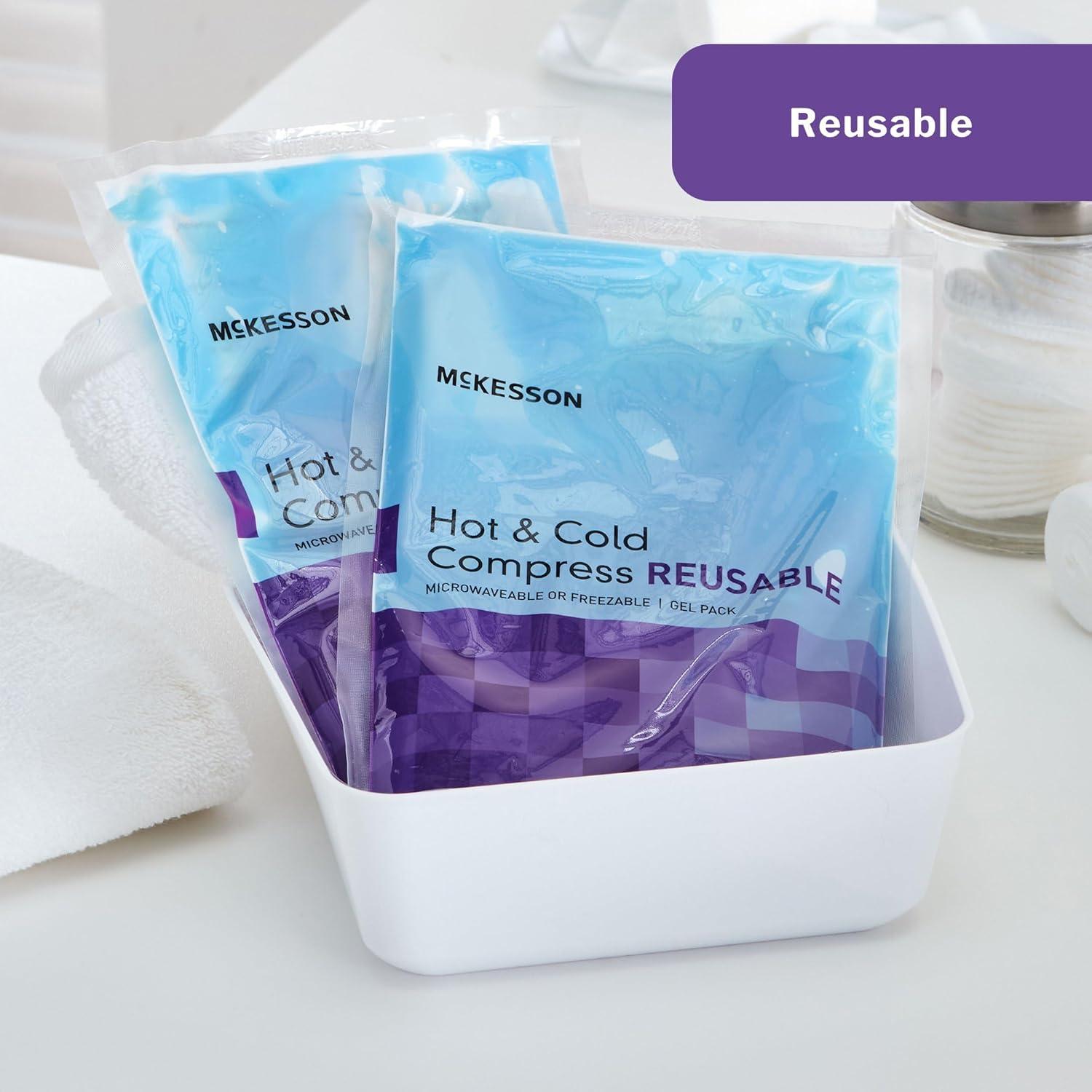 image:imageMcKesson Cold and Hot Compress Reusable 24 Pack Gel Ice Hot Packs for Injuries 475 in x 6 inLarge 675 x 105