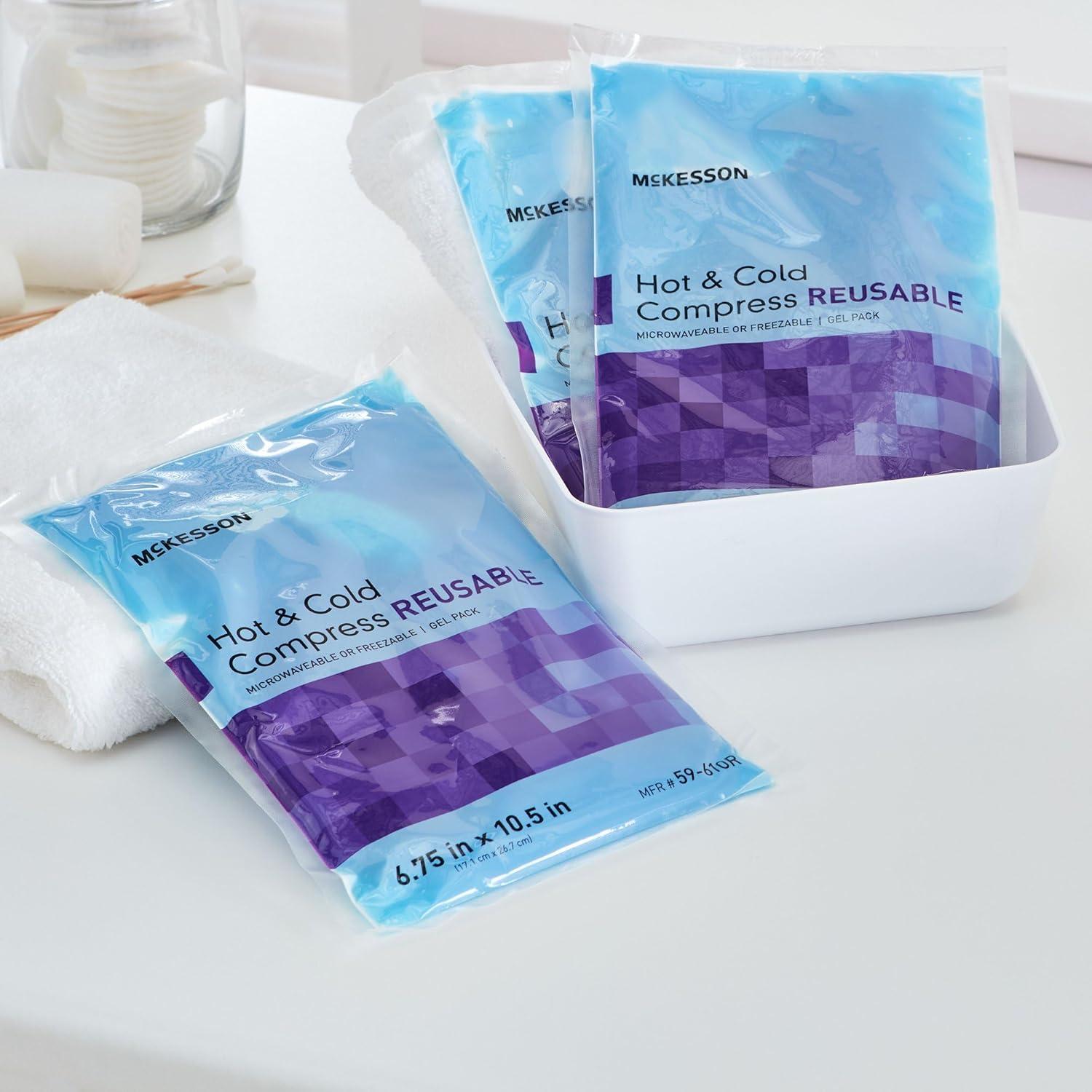 image:imageMcKesson Cold and Hot Compress Reusable 24 Pack Gel Ice Hot Packs for Injuries 475 in x 6 inLarge 675 x 105