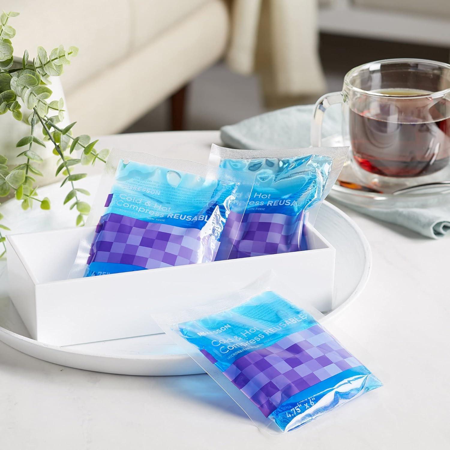 image:imageMcKesson Cold and Hot Compress Reusable 24 Pack Gel Ice Hot Packs for Injuries 475 in x 6 inSmall 475 x 6
