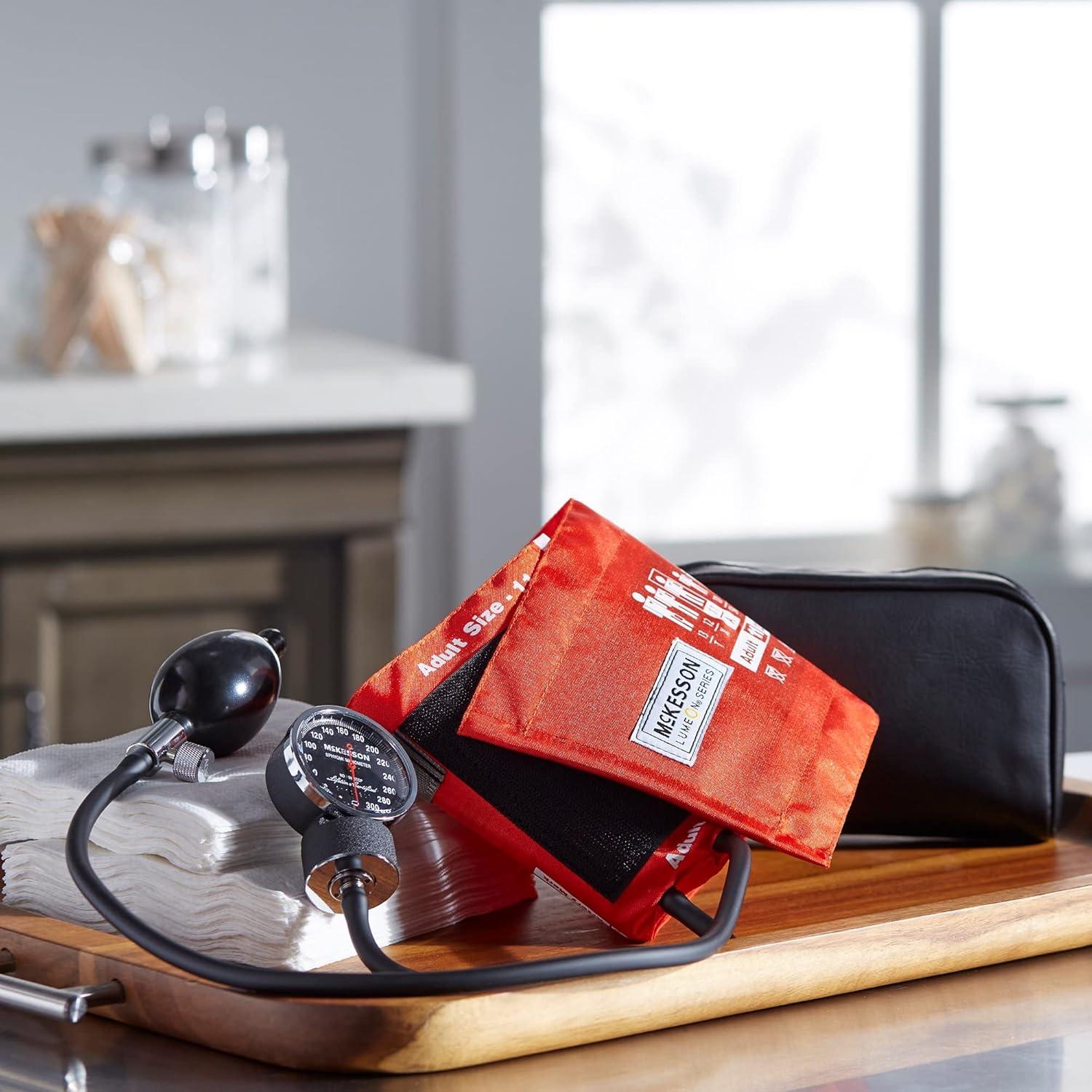 image:imageMcKesson Deluxe Aneroid Sphygmomanometer Blood Pressure with Cuff Orange Adult Small 1 Count