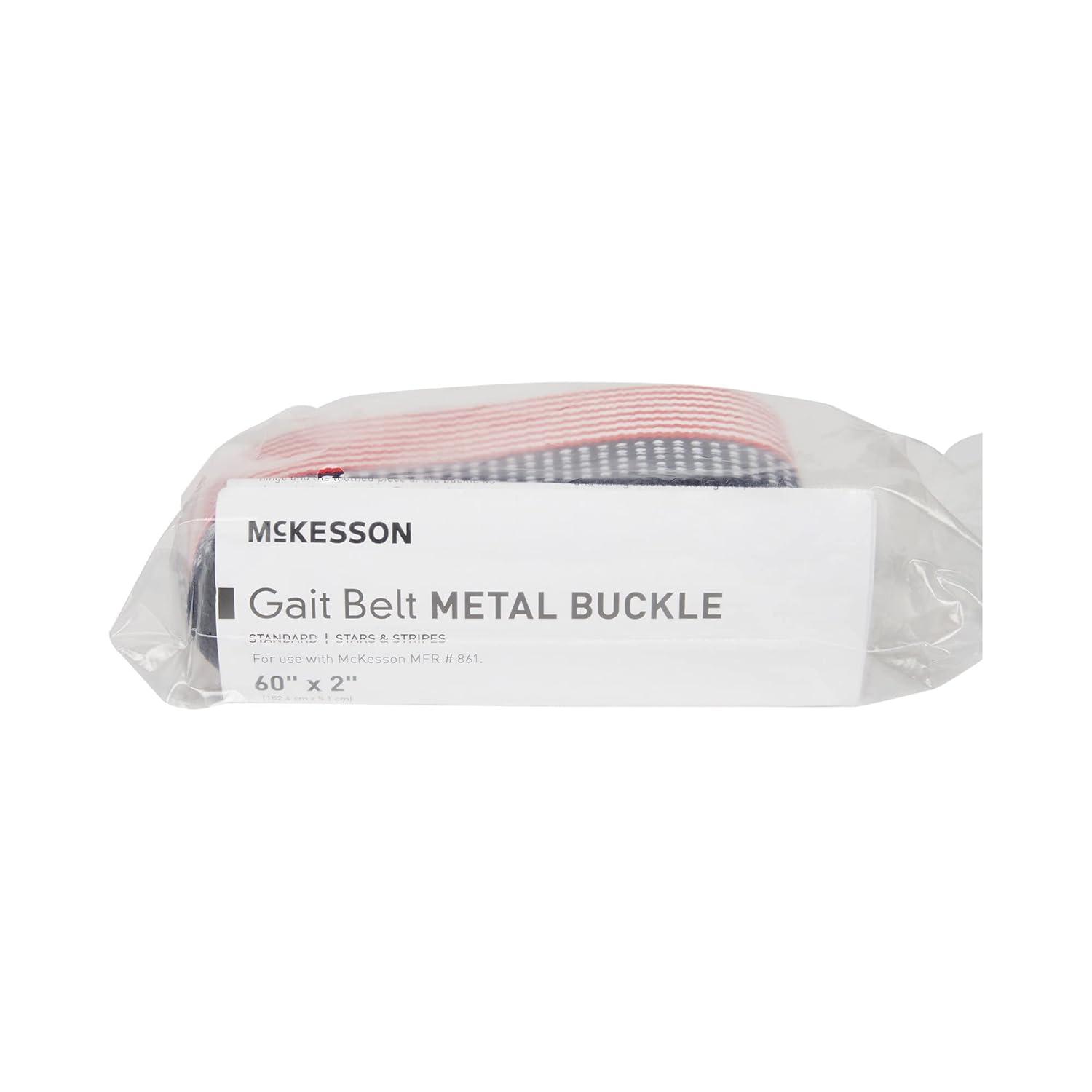 image:imageMcKesson Gait Belt Transfer and Walking Heavy Duty with Metal Buckle Pastel Stripe 60 in 1 CountStars and Stripes
