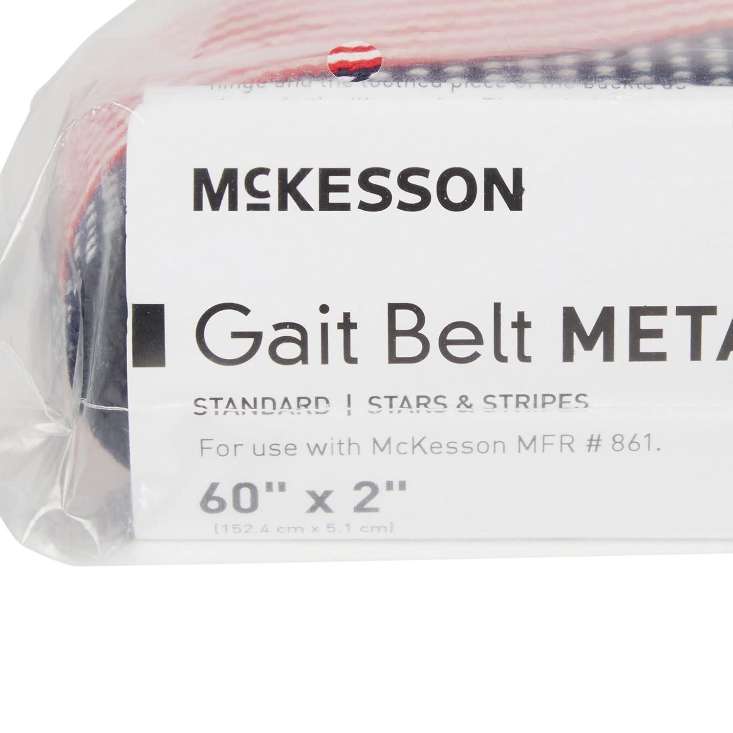 image:imageMcKesson Gait Belt Transfer and Walking Heavy Duty with Metal Buckle Pastel Stripe 60 in 1 CountStars and Stripes