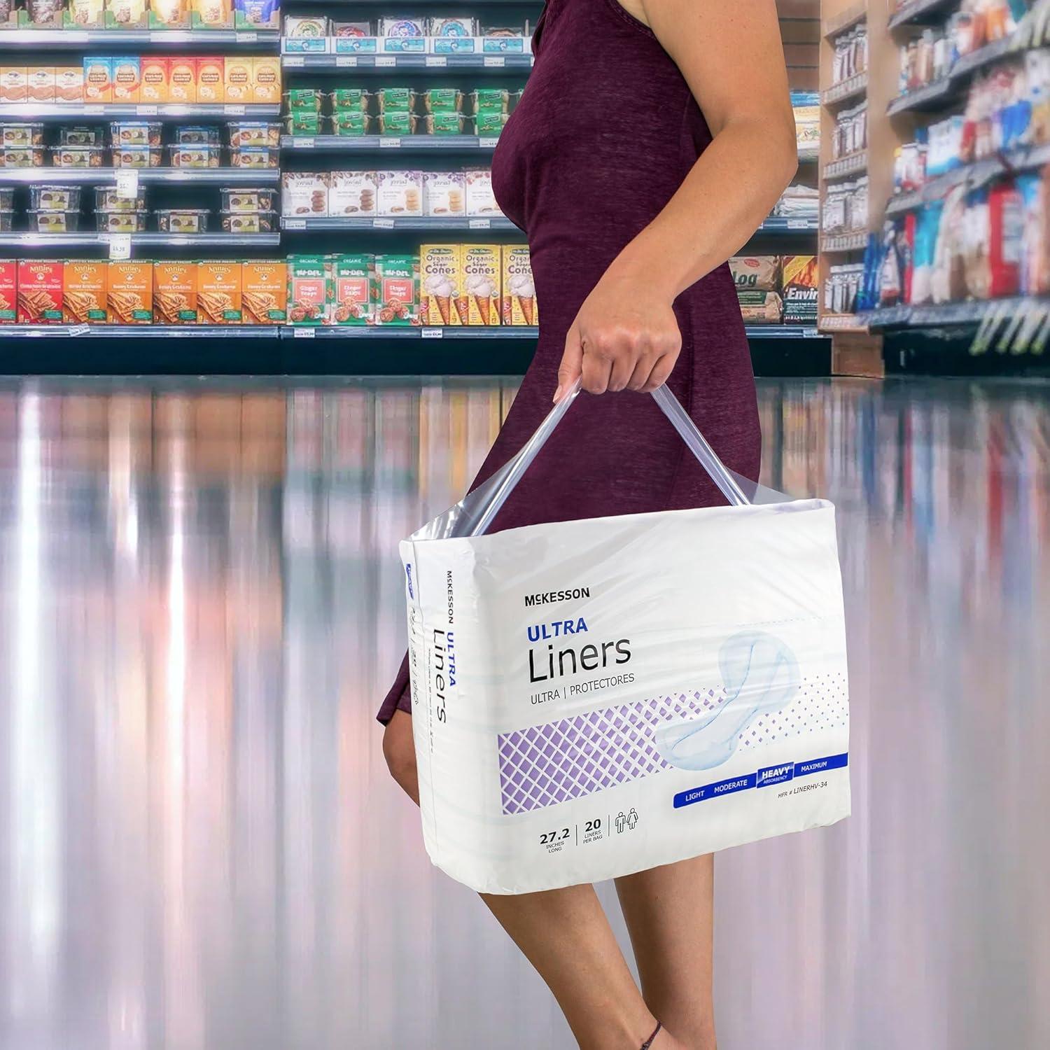 image:imageMcKesson Incontinence Pads for Adult Women and Men Pack of 80 Bladder Control and Postpartum Liners Heavy Absorbency