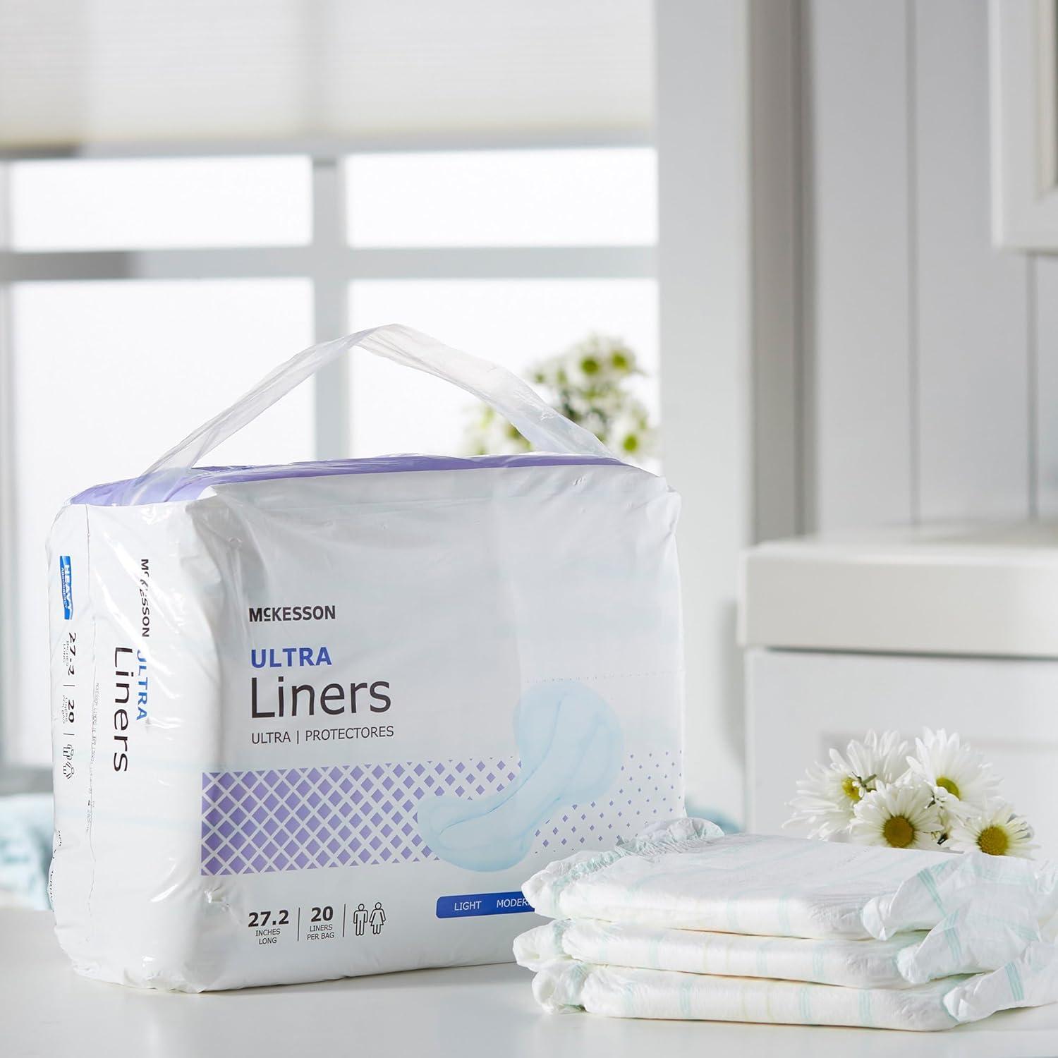 image:imageMcKesson Incontinence Pads for Adult Women and Men Pack of 80 Bladder Control and Postpartum Liners Heavy Absorbency