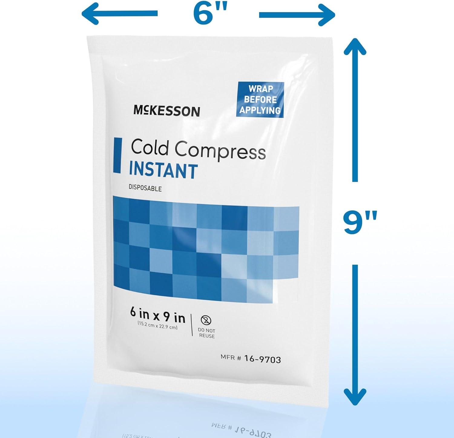 image:imageMcKesson Instant Cold Packs 5 x 7 24 Pack Instant Ice Packs for Injuries Disposable Pain Relief Swelling Sprains Travel Cold Compress for Sports First Aid Toothache6 x 9 Inch 24 Count