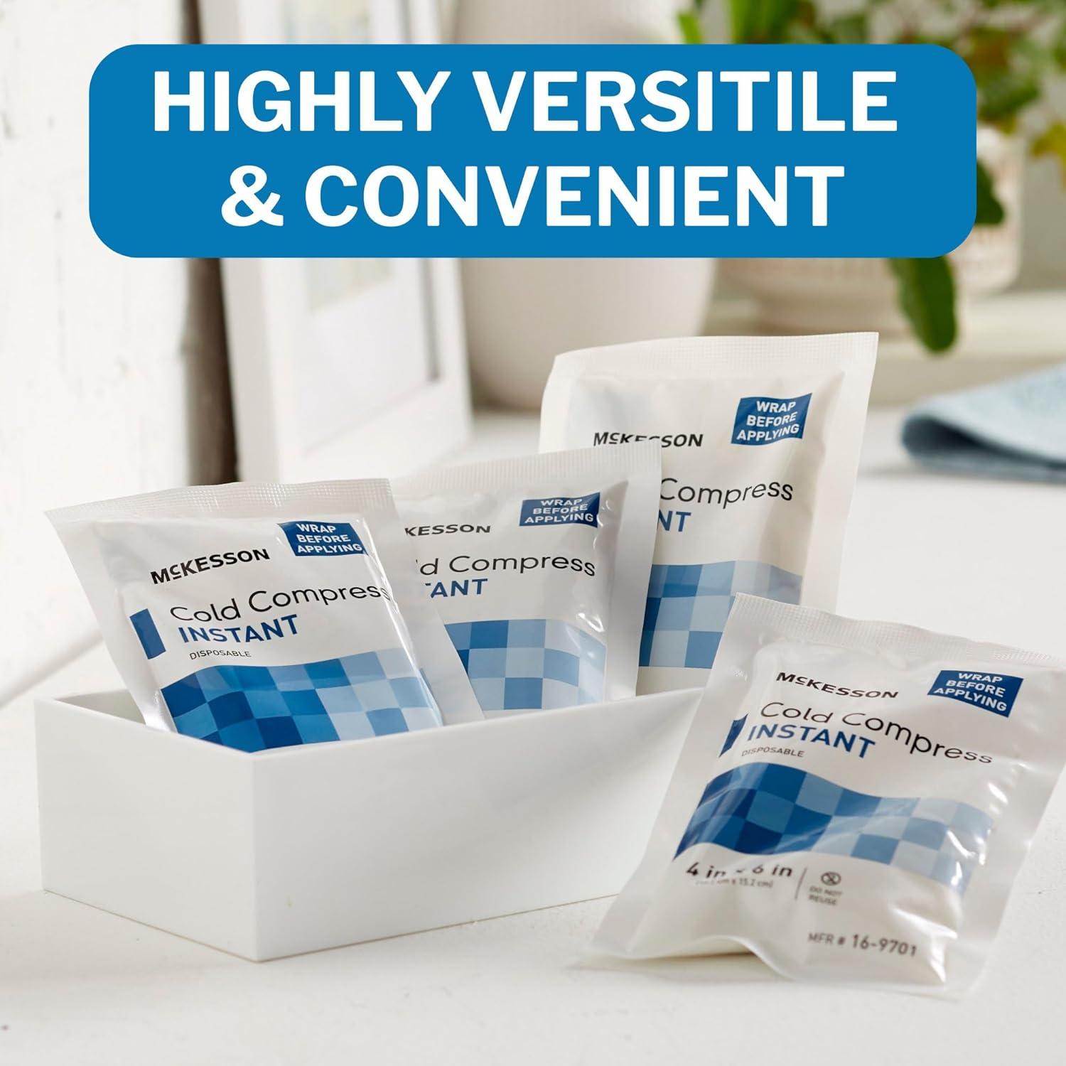 image:imageMcKesson Instant Cold Packs 5 x 7 24 Pack Instant Ice Packs for Injuries Disposable Pain Relief Swelling Sprains Travel Cold Compress for Sports First Aid Toothache4 x 6 Inch 24 Count