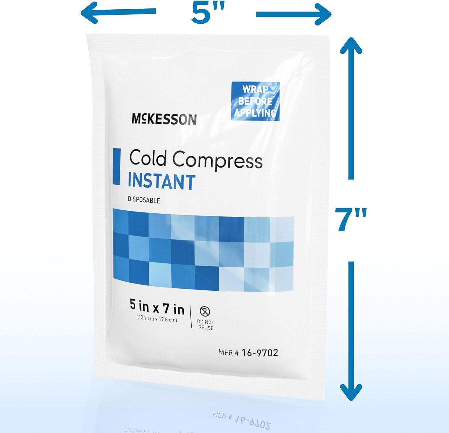 image:imageMcKesson Instant Cold Packs 5 x 7 24 Pack Instant Ice Packs for Injuries Disposable Pain Relief Swelling Sprains Travel Cold Compress for Sports First Aid Toothache5 x 7 Inch 24 Count