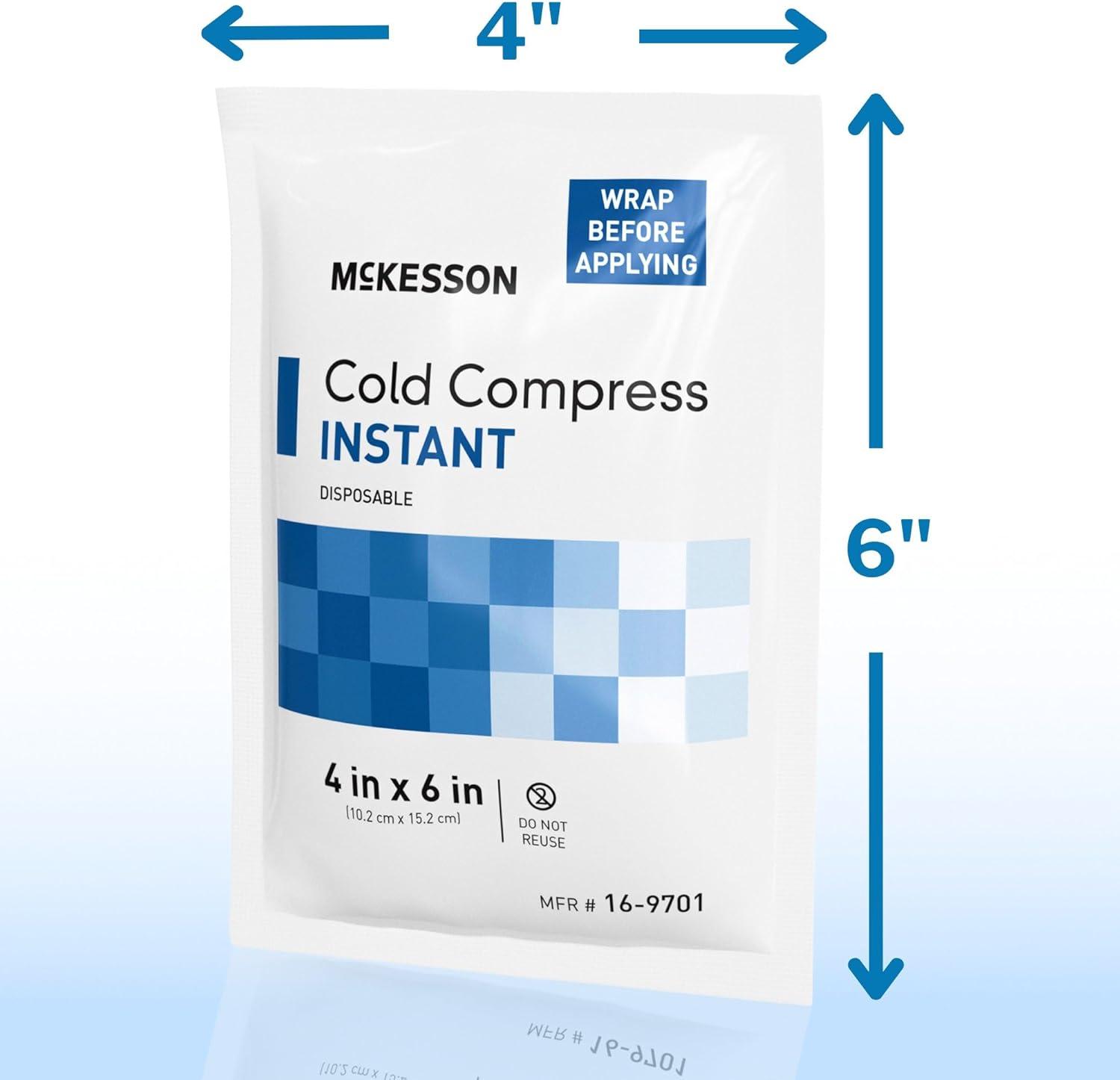 image:imageMcKesson Instant Cold Packs 5 x 7 24 Pack Instant Ice Packs for Injuries Disposable Pain Relief Swelling Sprains Travel Cold Compress for Sports First Aid Toothache4 x 6 Inch 24 Count