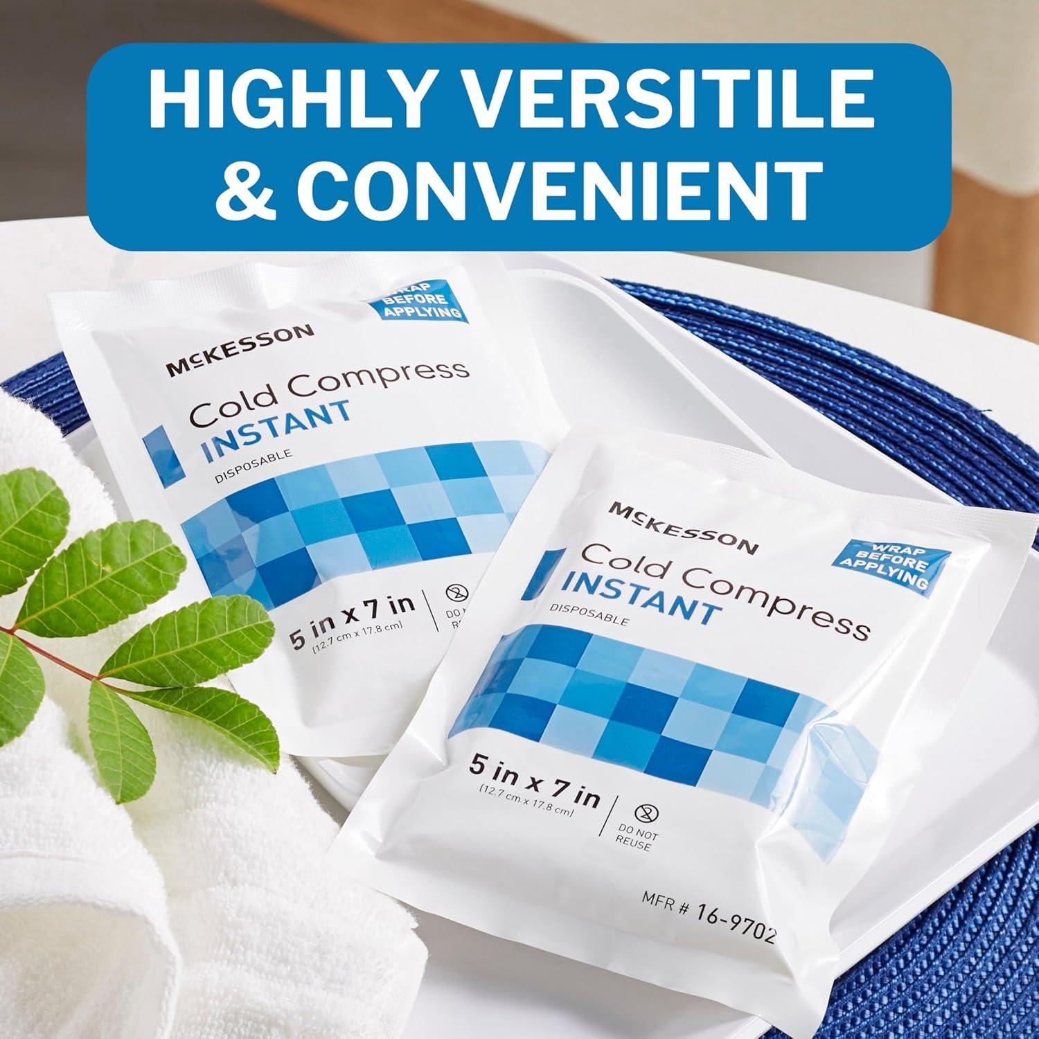 image:imageMcKesson Instant Cold Packs 5 x 7 24 Pack Instant Ice Packs for Injuries Disposable Pain Relief Swelling Sprains Travel Cold Compress for Sports First Aid Toothache5 x 7 Inch 24 Count