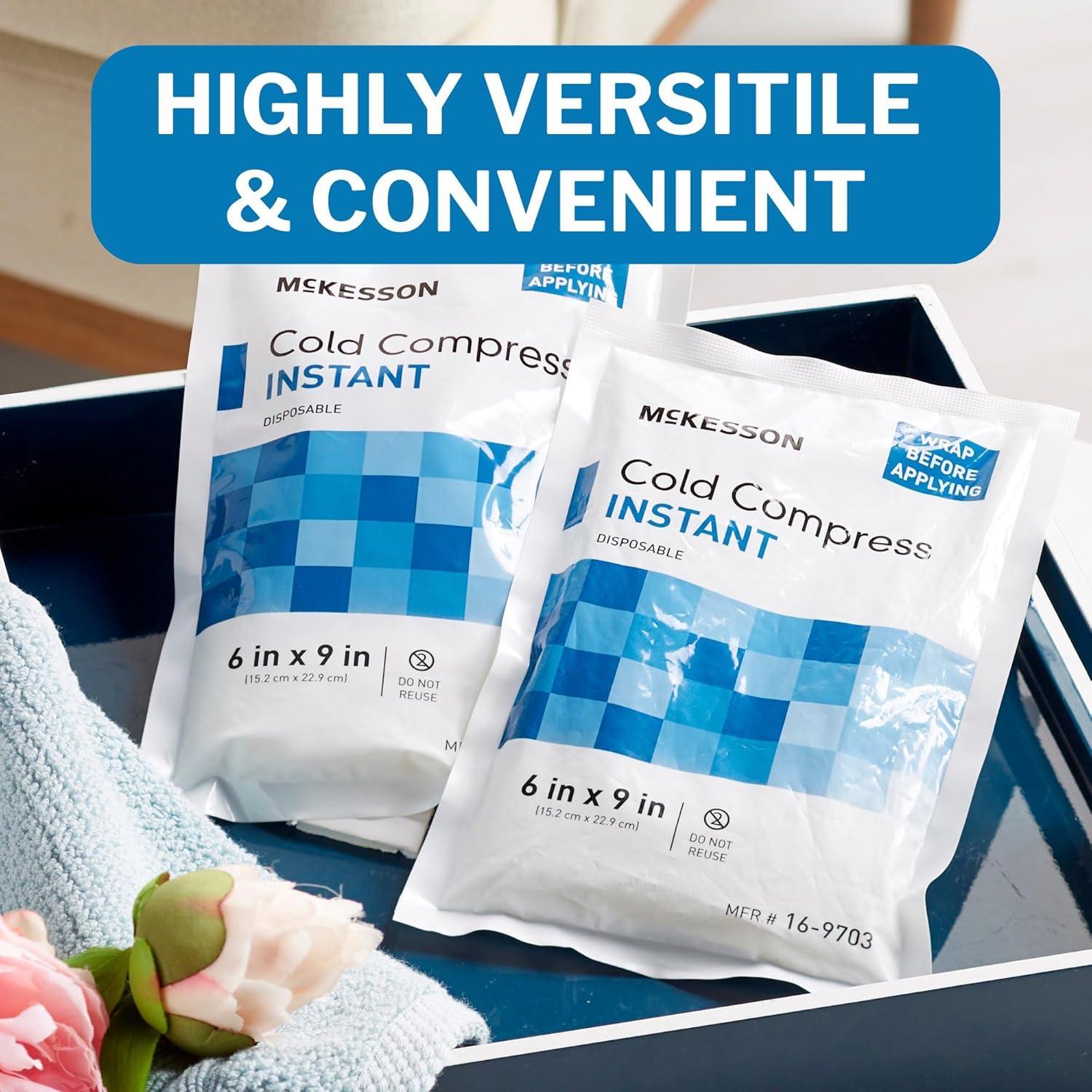 image:imageMcKesson Instant Cold Packs 5 x 7 24 Pack Instant Ice Packs for Injuries Disposable Pain Relief Swelling Sprains Travel Cold Compress for Sports First Aid Toothache6 x 9 Inch 24 Count