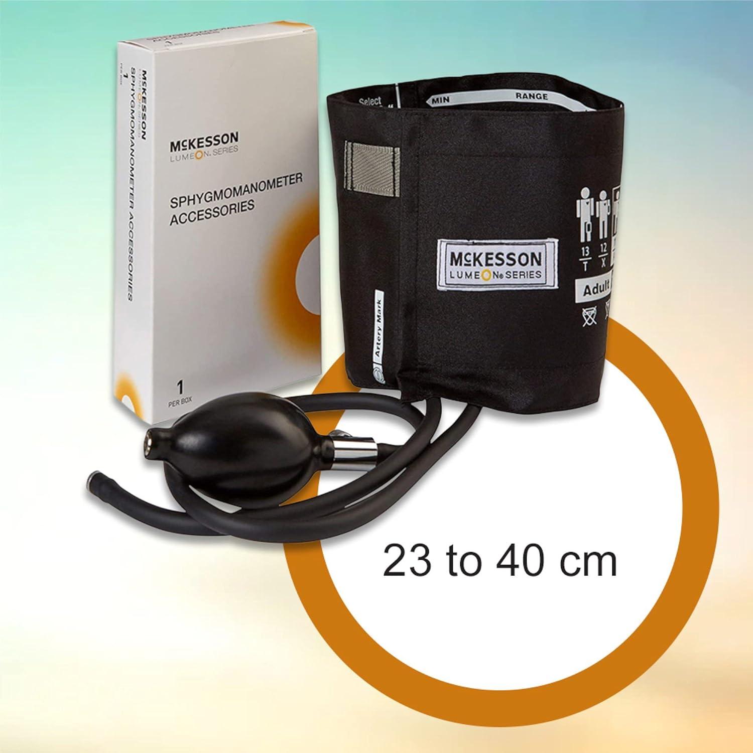 image:imageMcKesson LUMEON Blood Pressure Cuff and Bulb Black Adult Medium 23 cm to 40 cm 15 Count1 ct