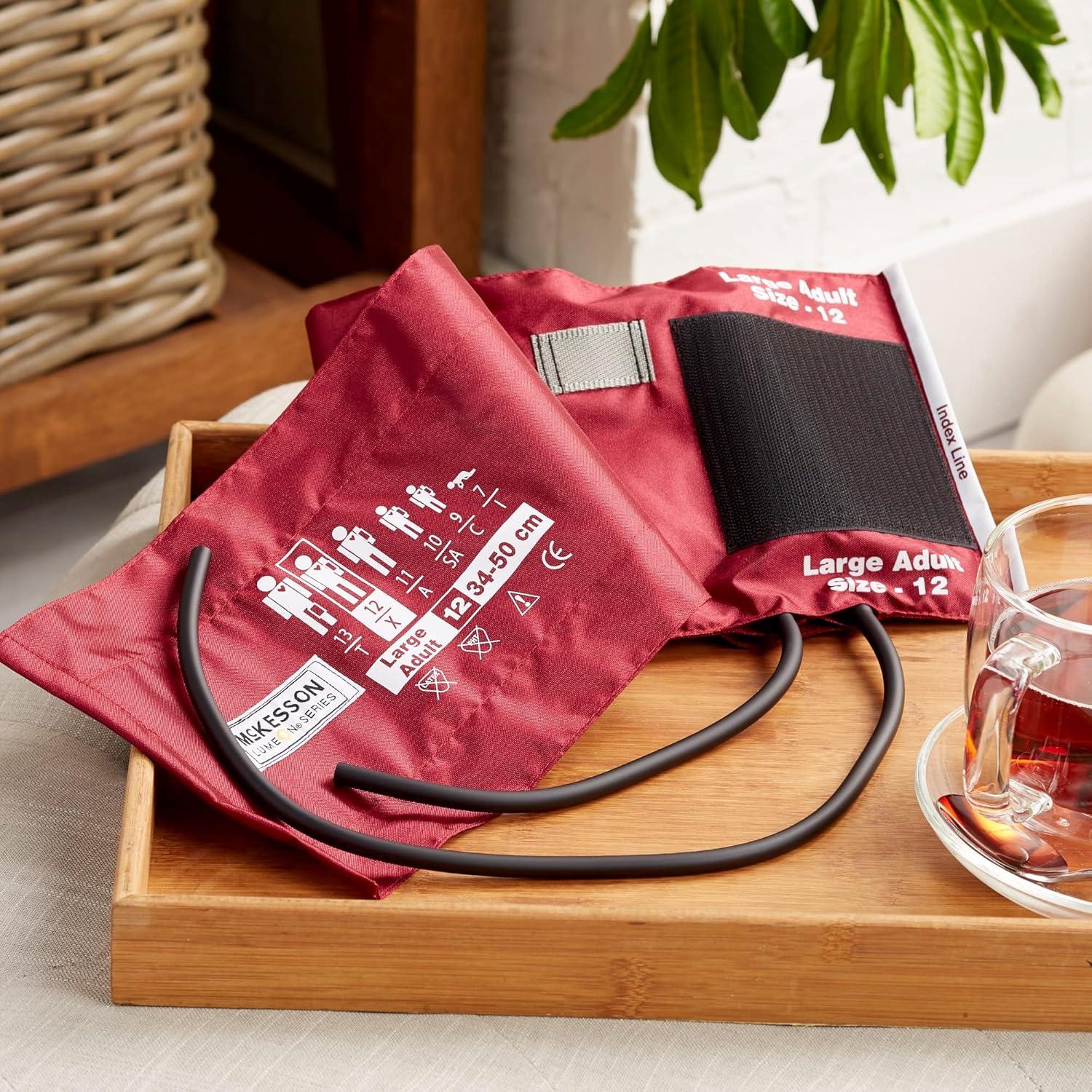 image:imageMcKesson LUMEON Nylon Blood Pressure Cuff and Bladder Burgundy Adult Medium 34 cm to 50 cm 1 Count1 ct