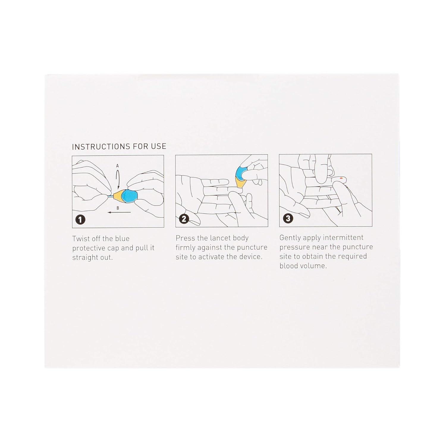 image:imageMcKesson Lancets for Diabetes Testing 100 Count Lancing Device for Blood and Glucose Test 26G x 18 mm PressureActivated Sterile Single Use26 Gauge 100 ct