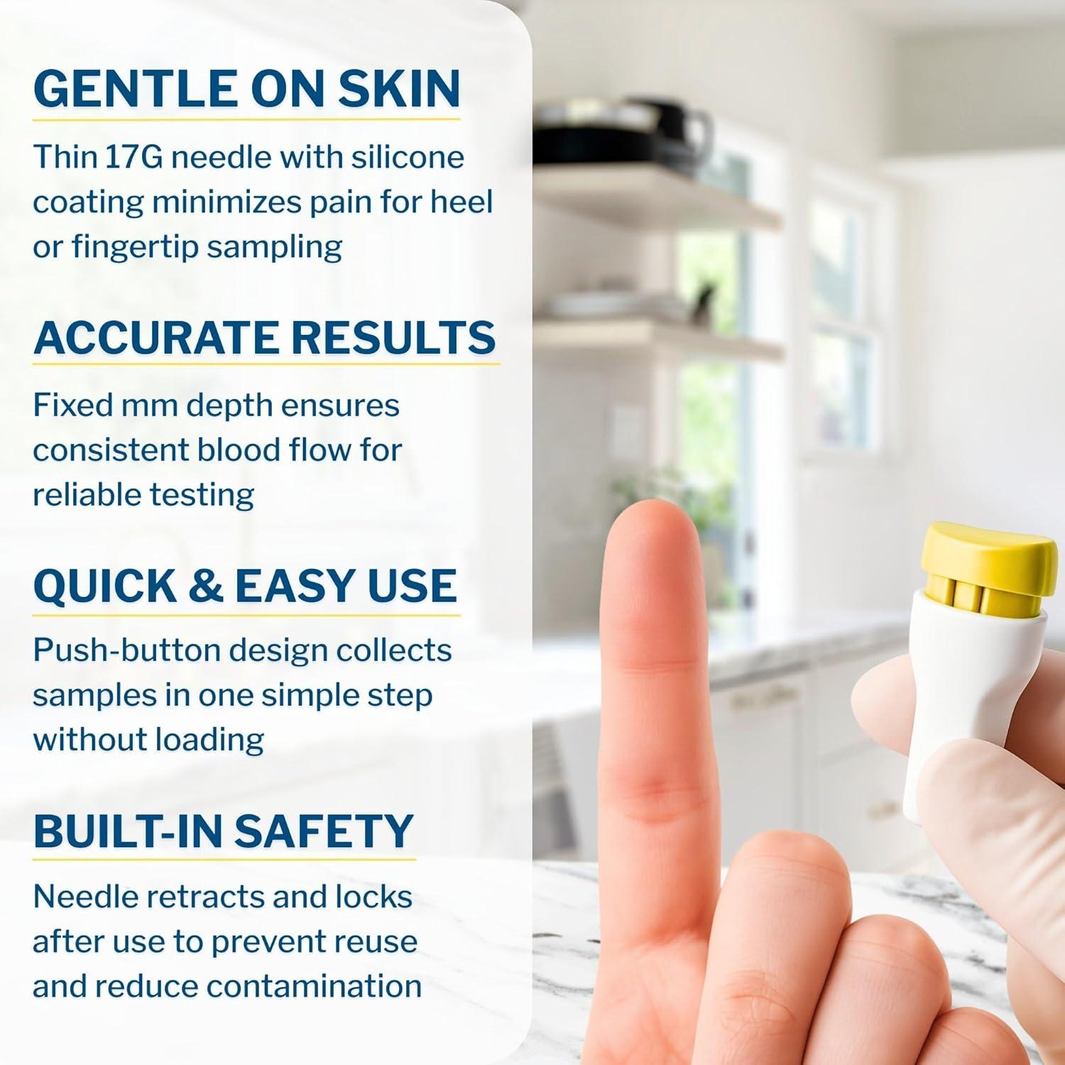 image:imageMcKesson Lancets for Diabetes Testing 2000 Count Lancing Device for Blood and Glucose Test 17G x 20 mm Push Button Activation Sterile Single Use2000 Count