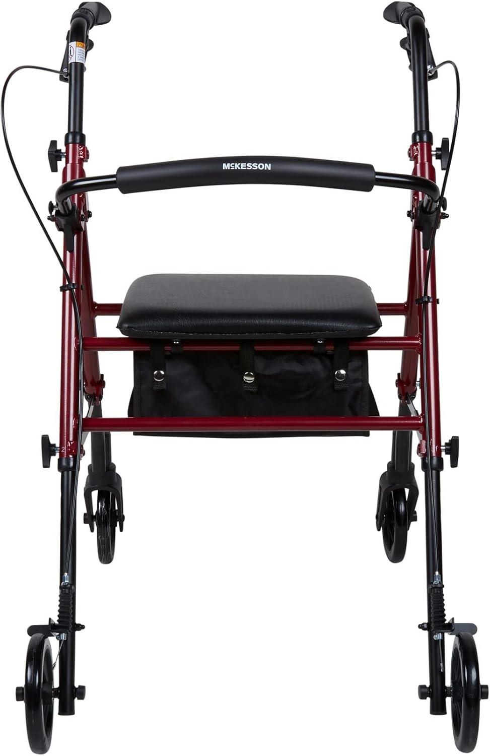 image:imageMcKesson Lightweight Rollator Walker with Wheels Seat Storage Adjustable Height 1 Count