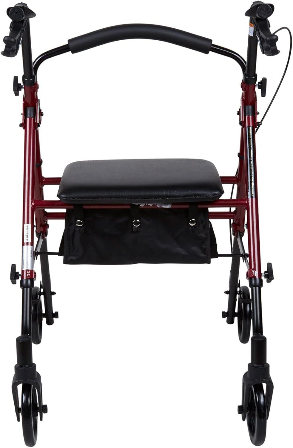 image:imageMcKesson Lightweight Rollator Walker with Wheels Seat Storage Adjustable Height 1 Count