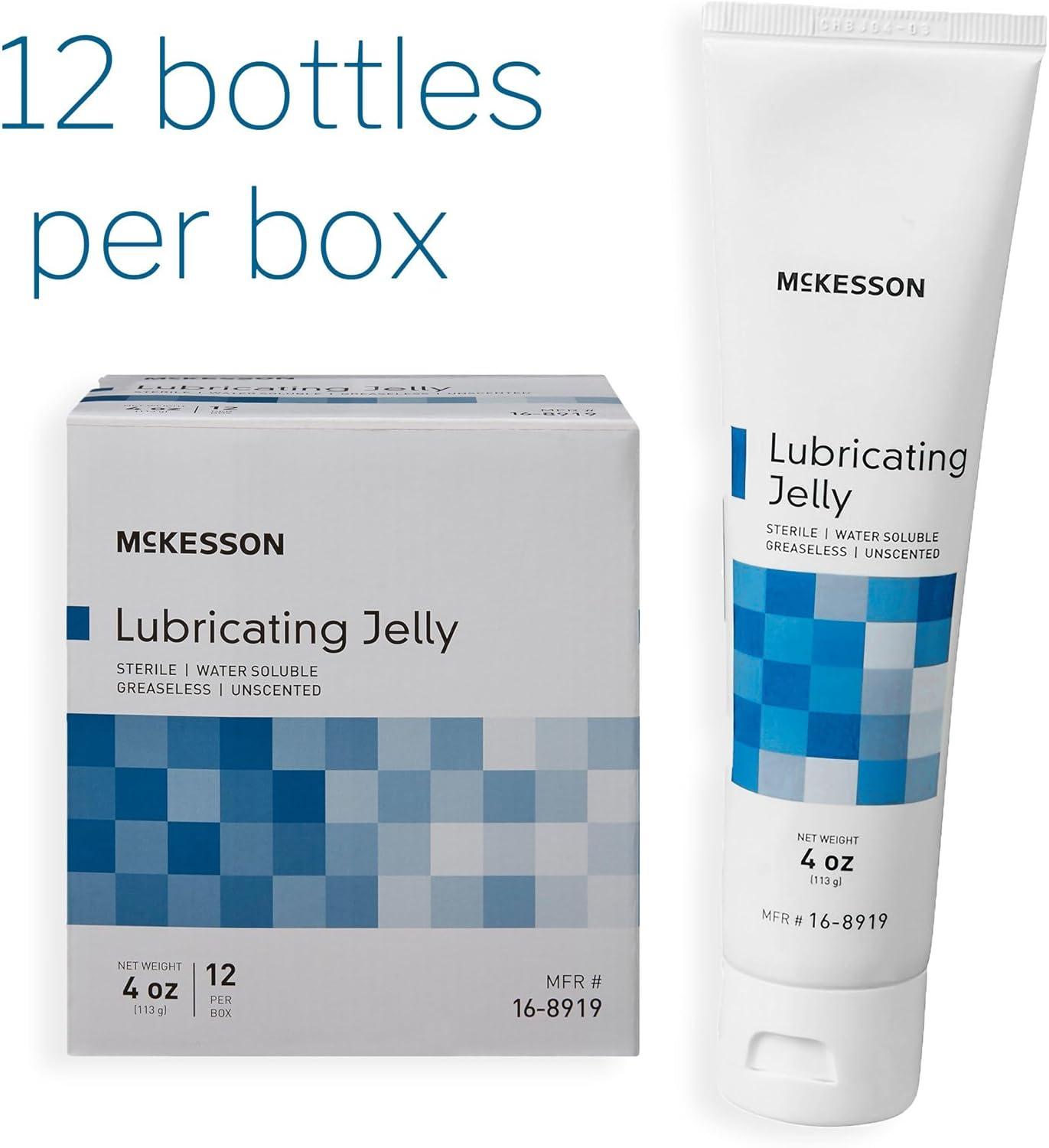 image:imageMcKesson Lubricating Jelly 4 oz 12 Count Water Based NonSticky Lube Water Soluble Lubricant Gel for Surgical Medical Personal Sterile Tube12 Count Pack of 6