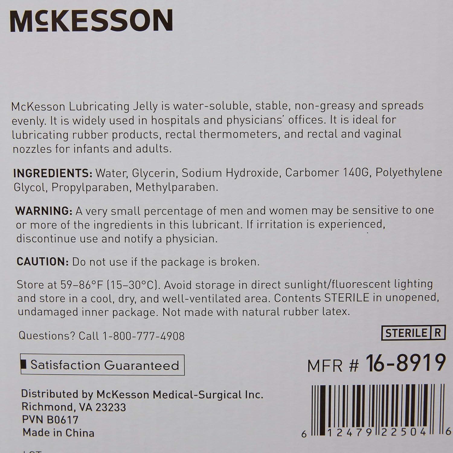 image:imageMcKesson Lubricating Jelly 4 oz 12 Count Water Based NonSticky Lube Water Soluble Lubricant Gel for Surgical Medical Personal Sterile Tube12 Count Pack of 2