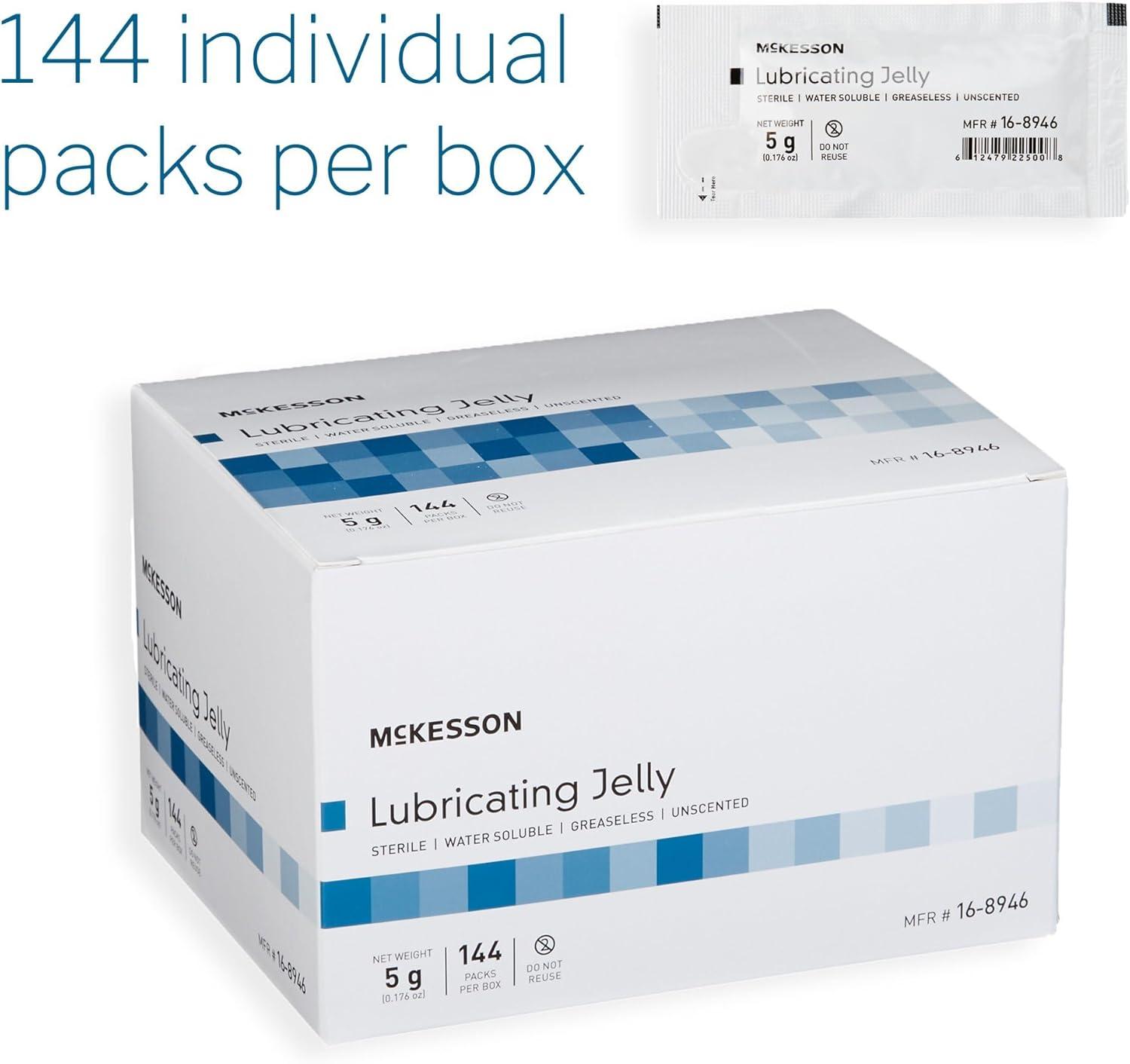 image:imageMcKesson Lubricating Jelly 5 g 144 Count Water Based NonSticky Lube Water Soluble Lubricant Gel for Surgical Medical Personal Sterile Individual Packets144 Count Pack of 1