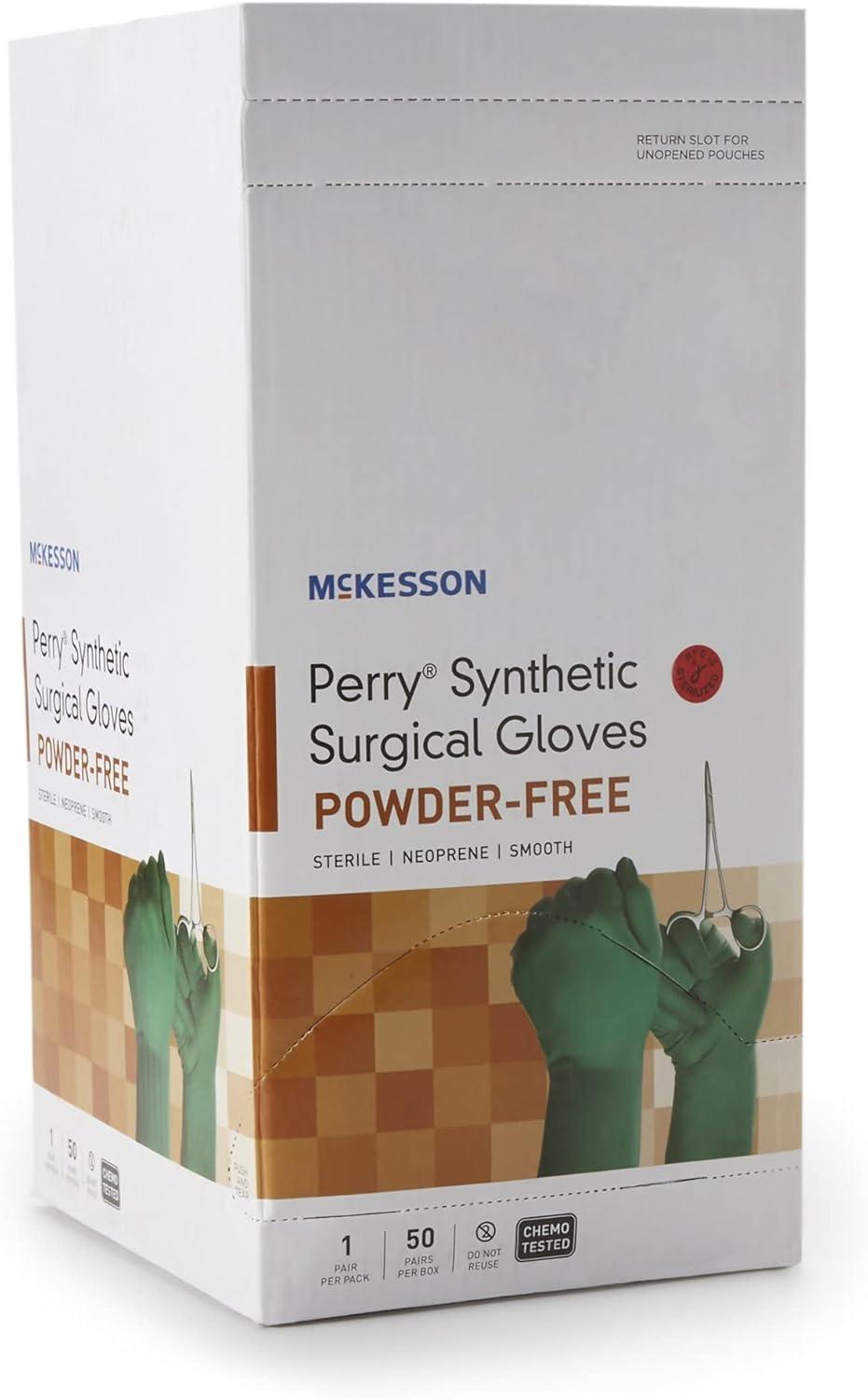 image:imageMcKesson Perry Performance Plus Disposable Sterile Pair Polychloroprene Surgical Glove Extended Cuff Length