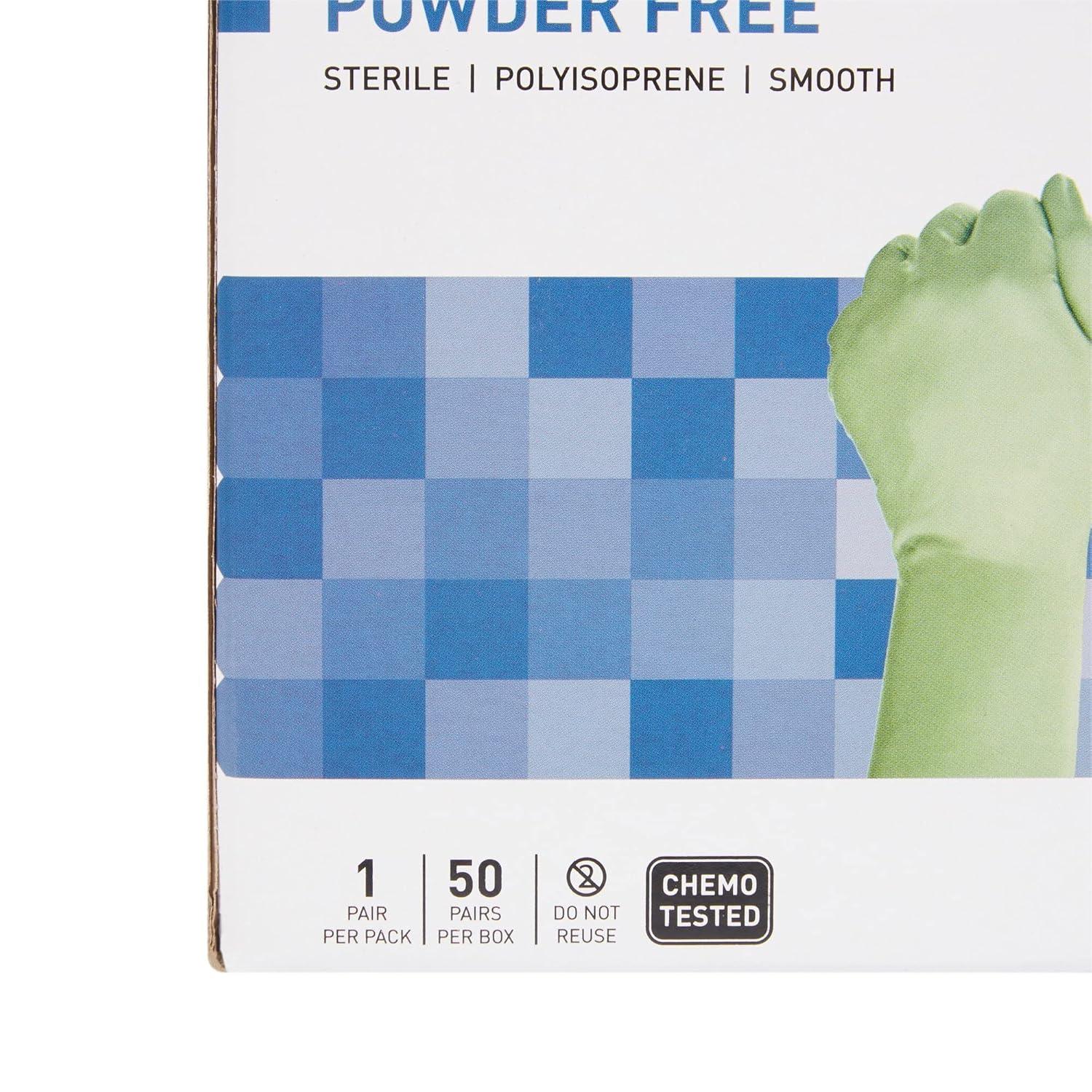 image:imageMcKesson Perry Synthetic Surgical Gloves 200 Pairs Sterile Polyisoprene Disposable PowderFree Professional Medical and Healthcare Chemo Tested Size 85 GreenSize 8 50 ct