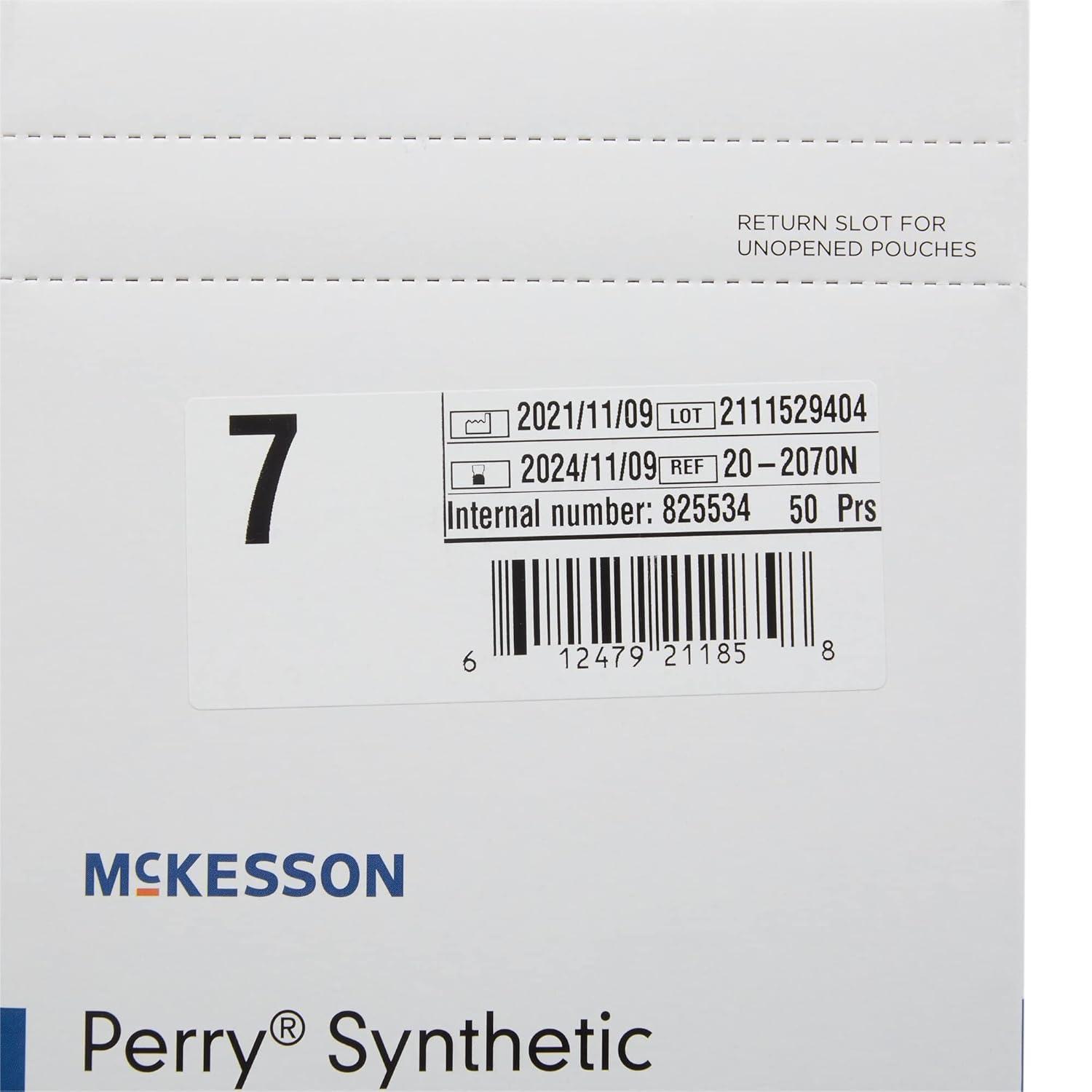 image:imageMcKesson Perry Synthetic Surgical Gloves 200 Pairs Sterile Polyisoprene Disposable PowderFree Professional Medical and Healthcare Chemo Tested Size 85 GreenSize 7 50 ct
