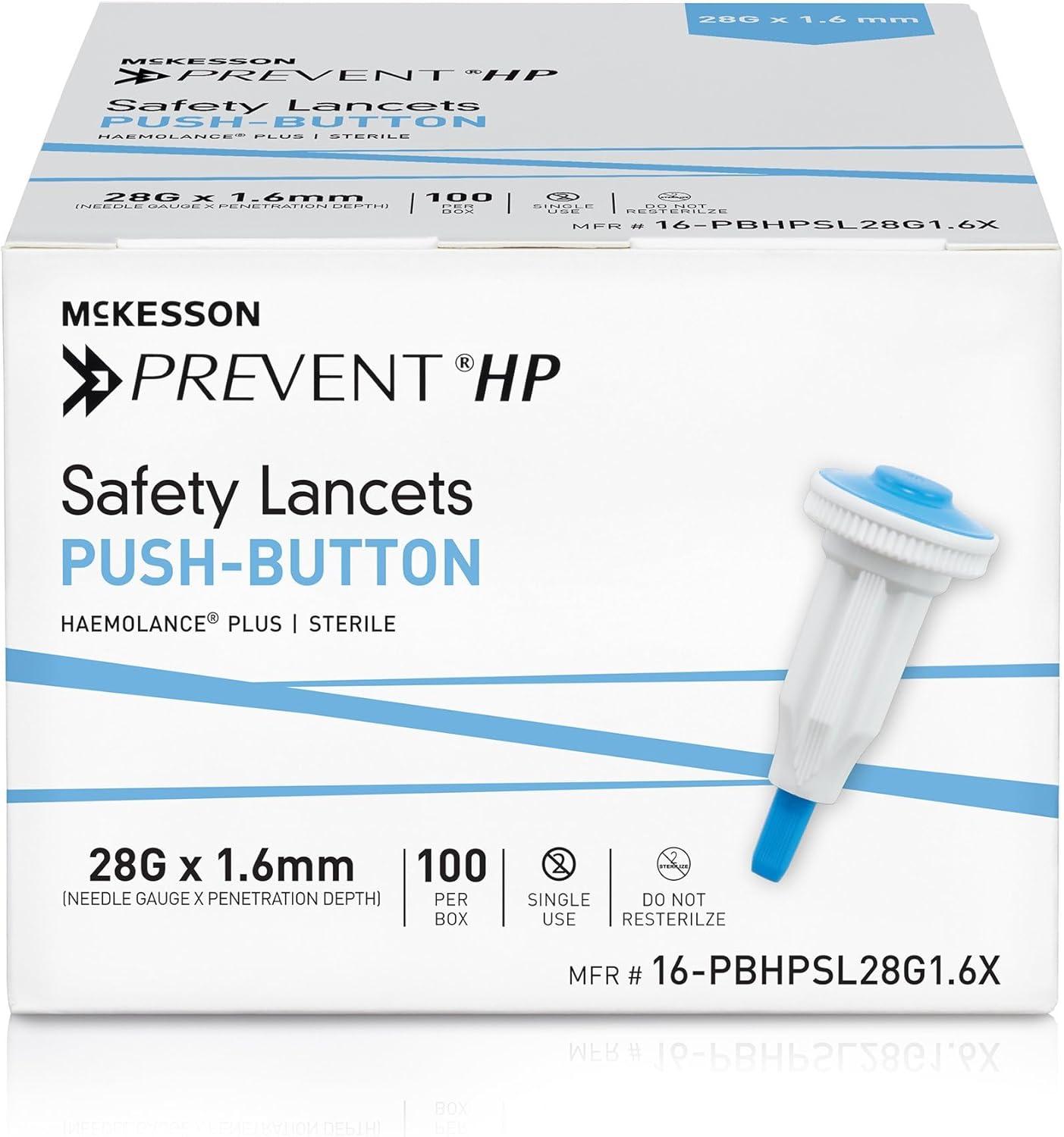 image:imageMcKesson Prevent HP Safety Lancet 28 Gauge Needle 16 mm Depth Boxs Box