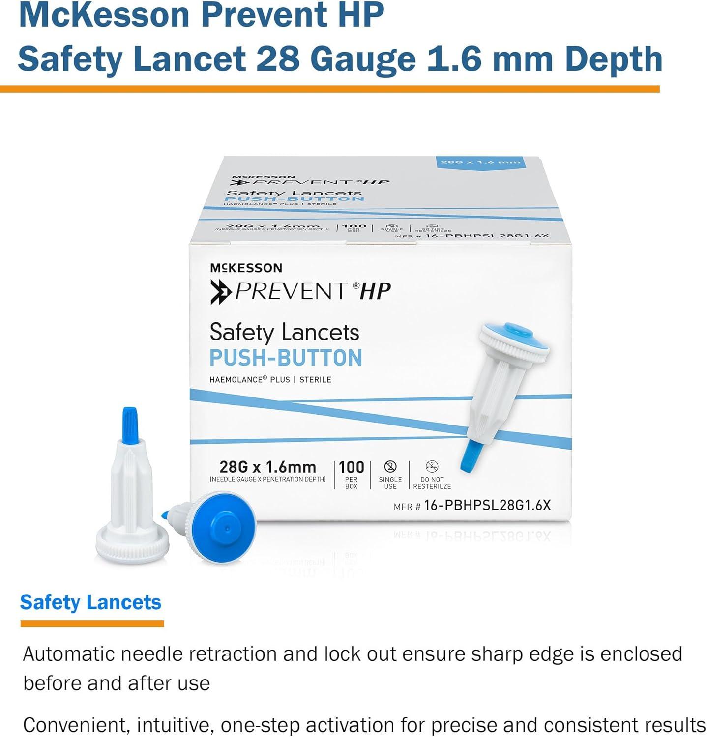 image:imageMcKesson Prevent HP Safety Lancet 28 Gauge Needle 16 mm Depth Boxs Box