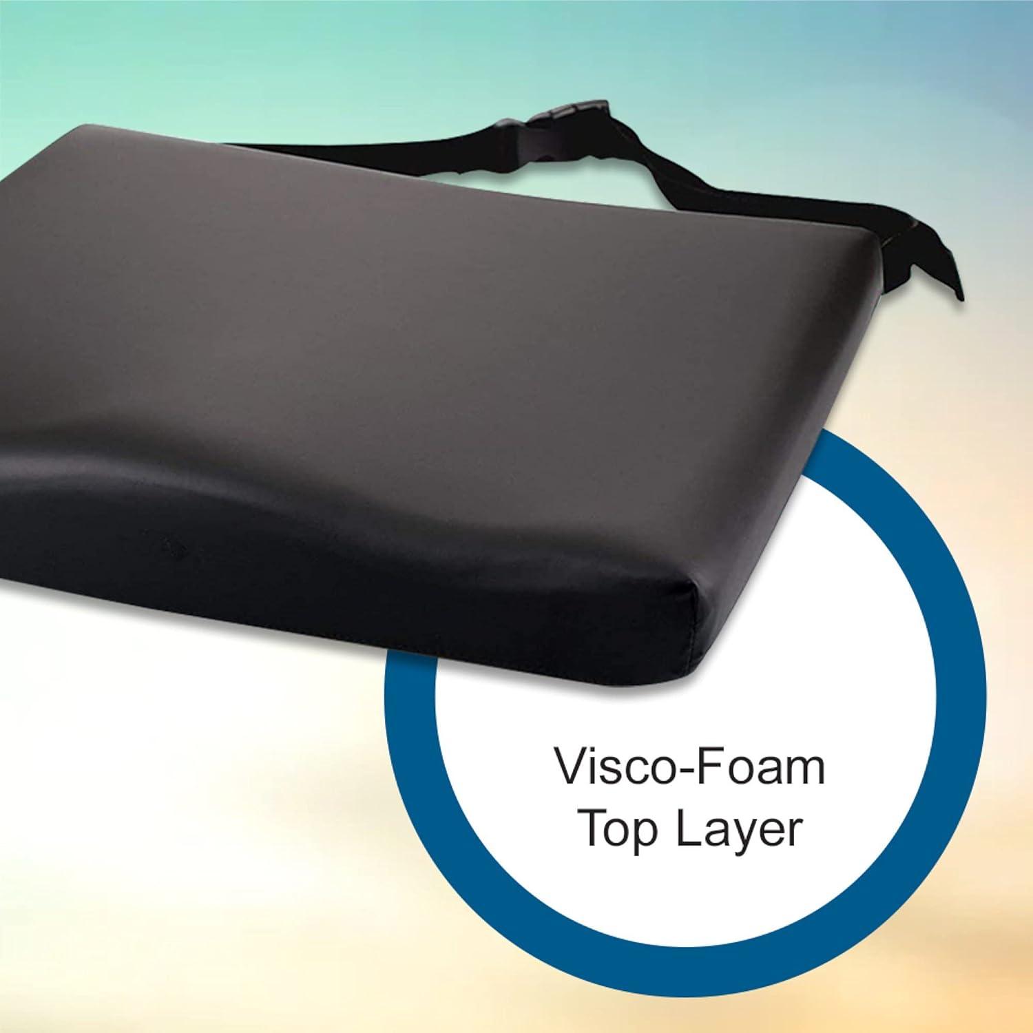 image:imageMcKesson Seat Cushion for Wheelchairs and Office Chair Foam 18 in x 16 in x 3 in 1 Count18 W X 16 L X 3 D Inch 4 ct