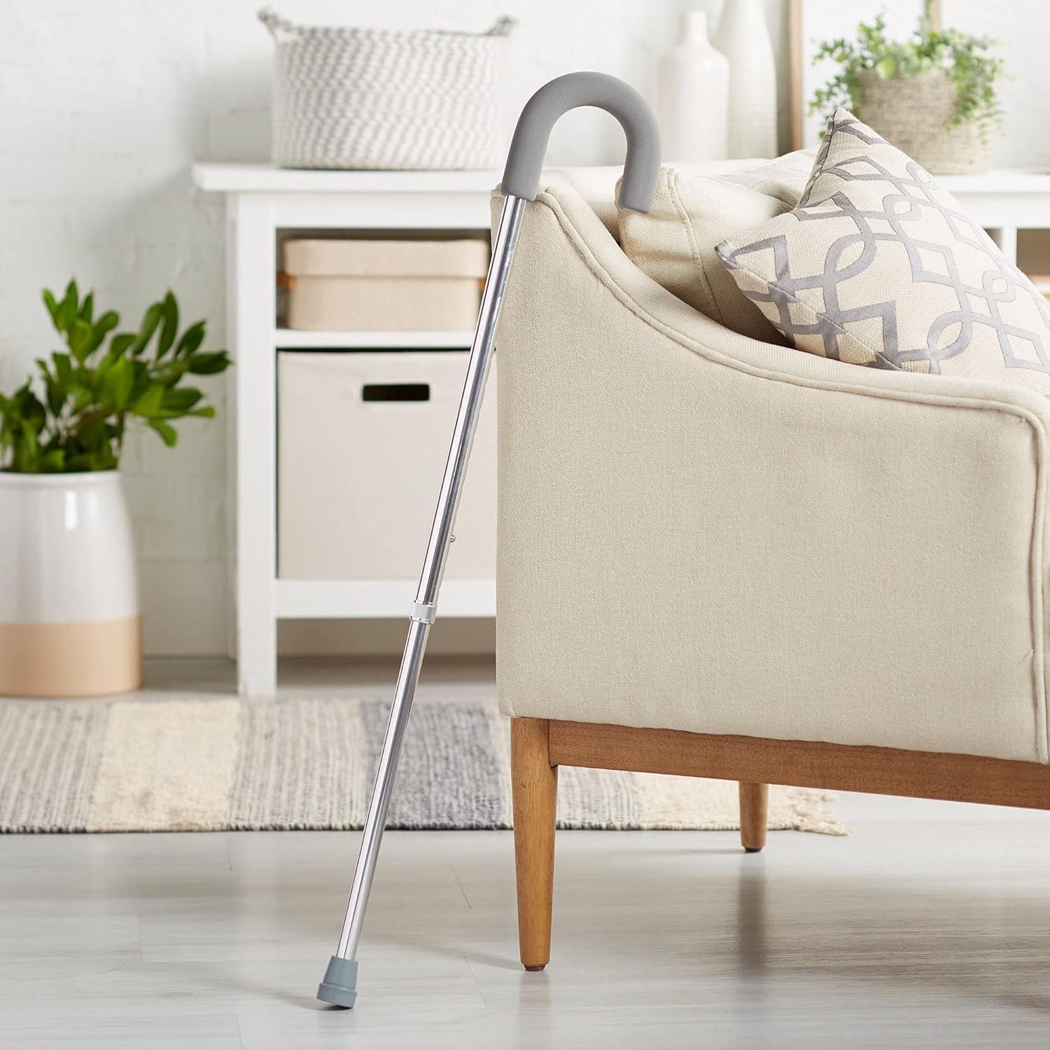 image:imageMcKesson Silver Aluminum Round Handle Cane 2875 to 3775 H6 ct