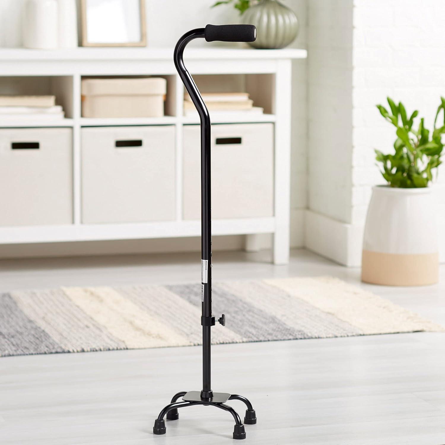 image:imageMcKesson Steel Small Base Quad Cane 30 to 39 HeightBlack