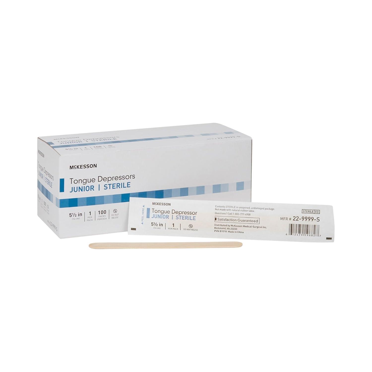 image:imageMcKesson Tongue Depressors 1000 Count Adult Size Sterile Individually Wrapped Wood Unflavored SplinterFree 6 in Use for Medical Arts Crafts Spa 100 Count Pack of 1055