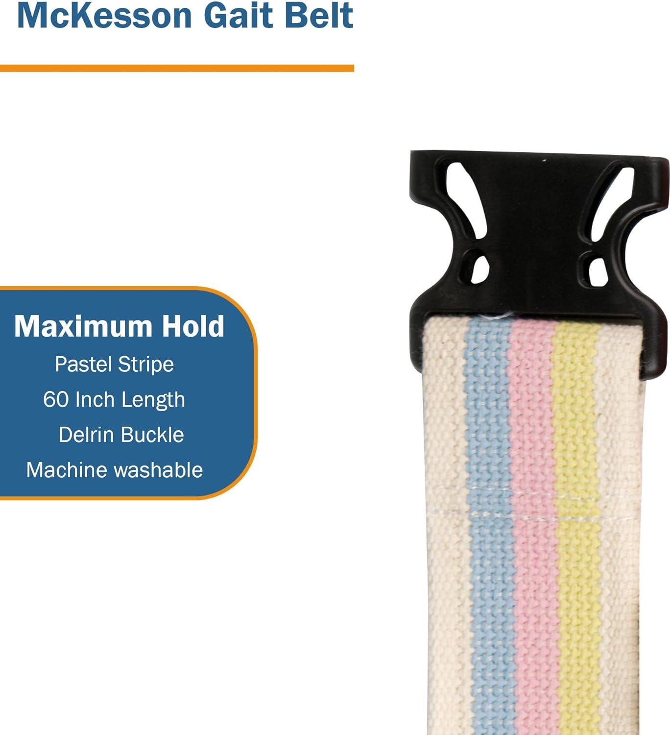 image:imageMcKesson Transfer and Gait Belt with Buckle Pastel Stripe 60 in 1 Count