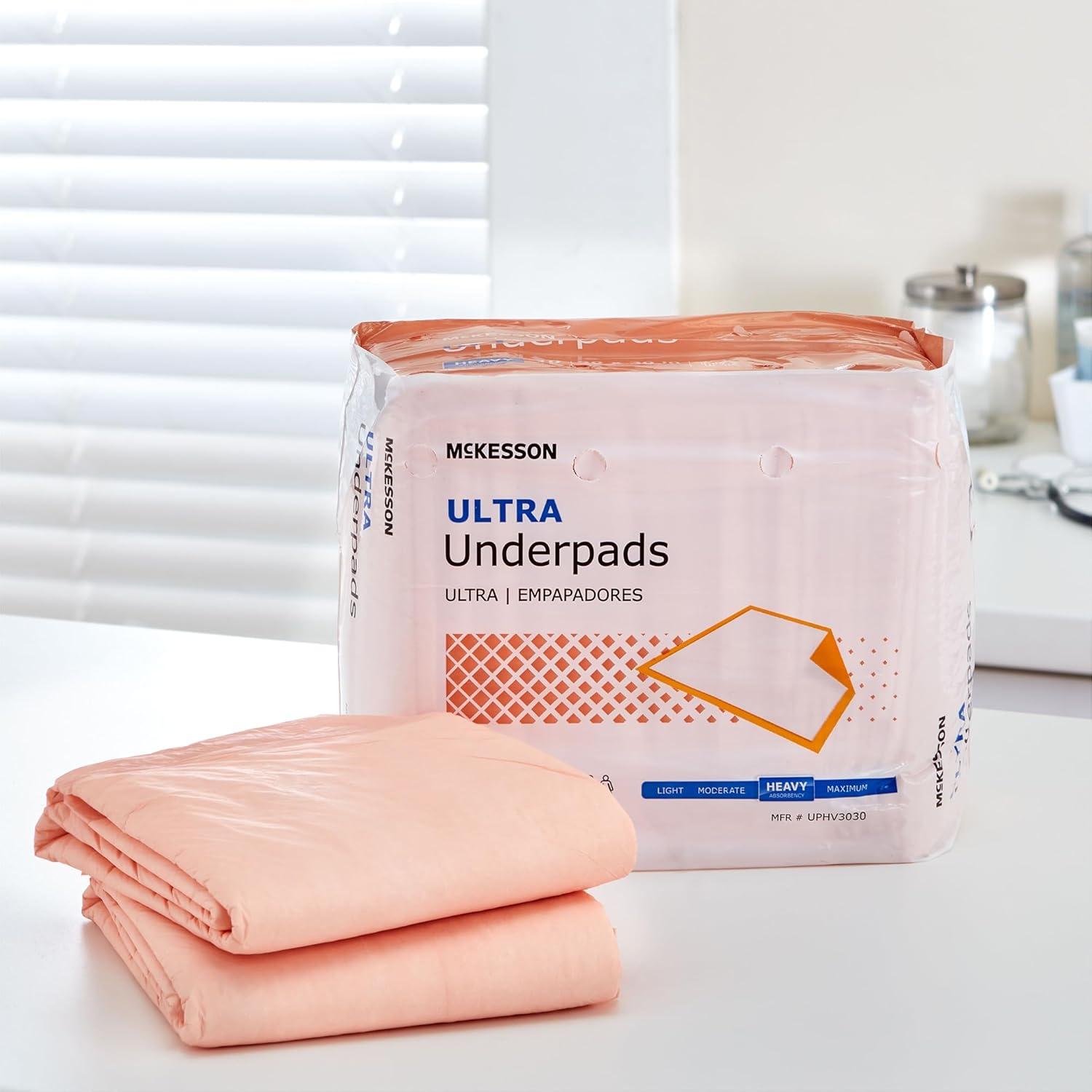 image:imageMcKesson Ultra Underpads Incontinence Bed Pads 30 x 30 100 Count Heavy Absorbency Disposable Chux Pads for Adults Elderly and Baby Pee Pads30 X 30 Inch Pack of 100