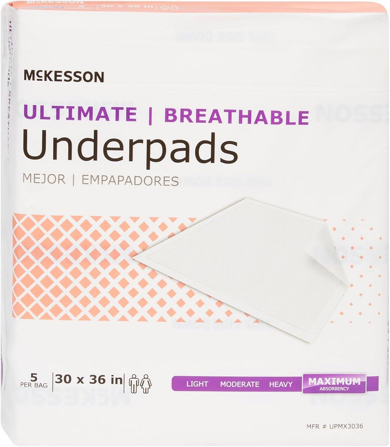 image:imageMcKesson Underpads Disposable Bed Pads 30 x 36 70 Count Maximum Absorbency Maximum Breathable Incontinence Chux for Adults Elderly and Baby Pee Pads