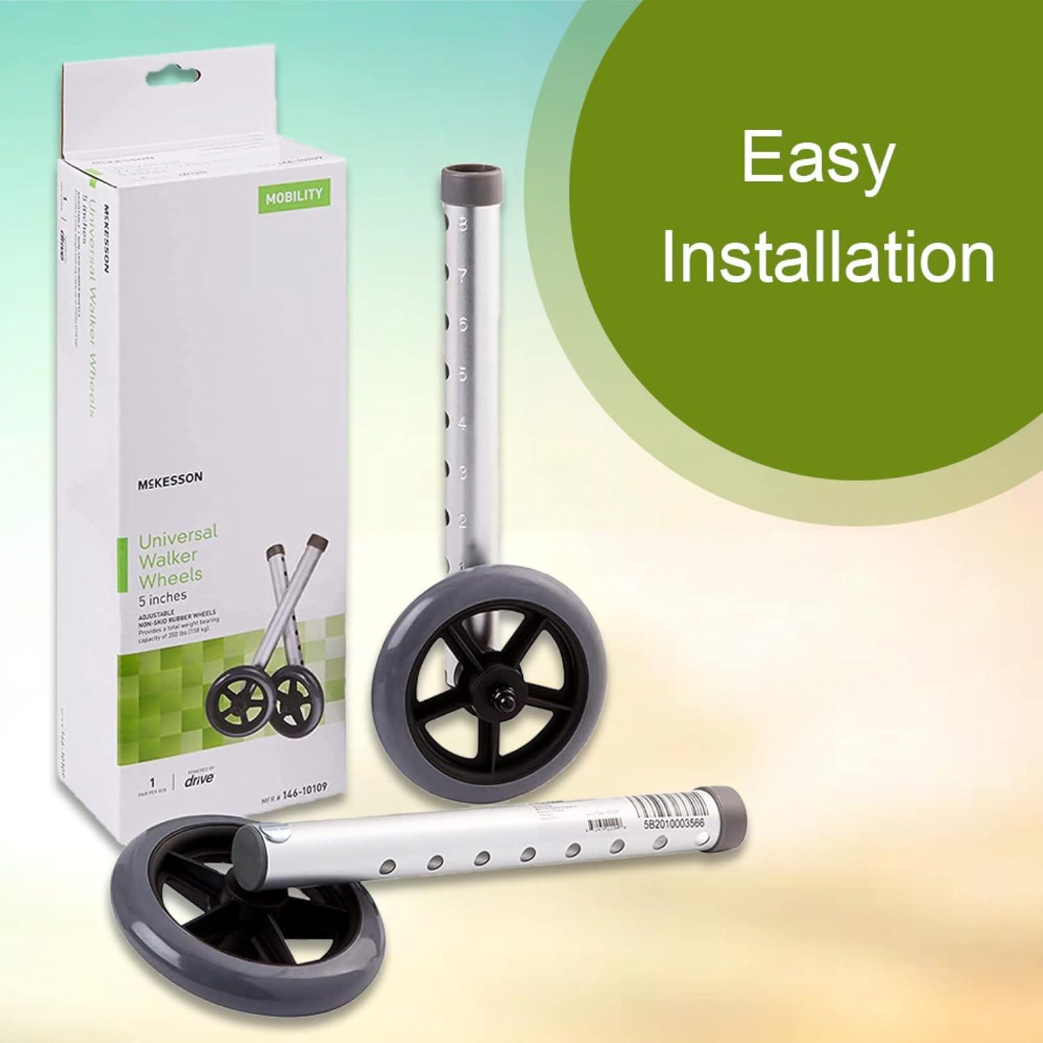 image:imageMcKesson Universal Walker Wheels Adjustable 5 in Caster Wheels 1 Pair1 Count Pack of 1