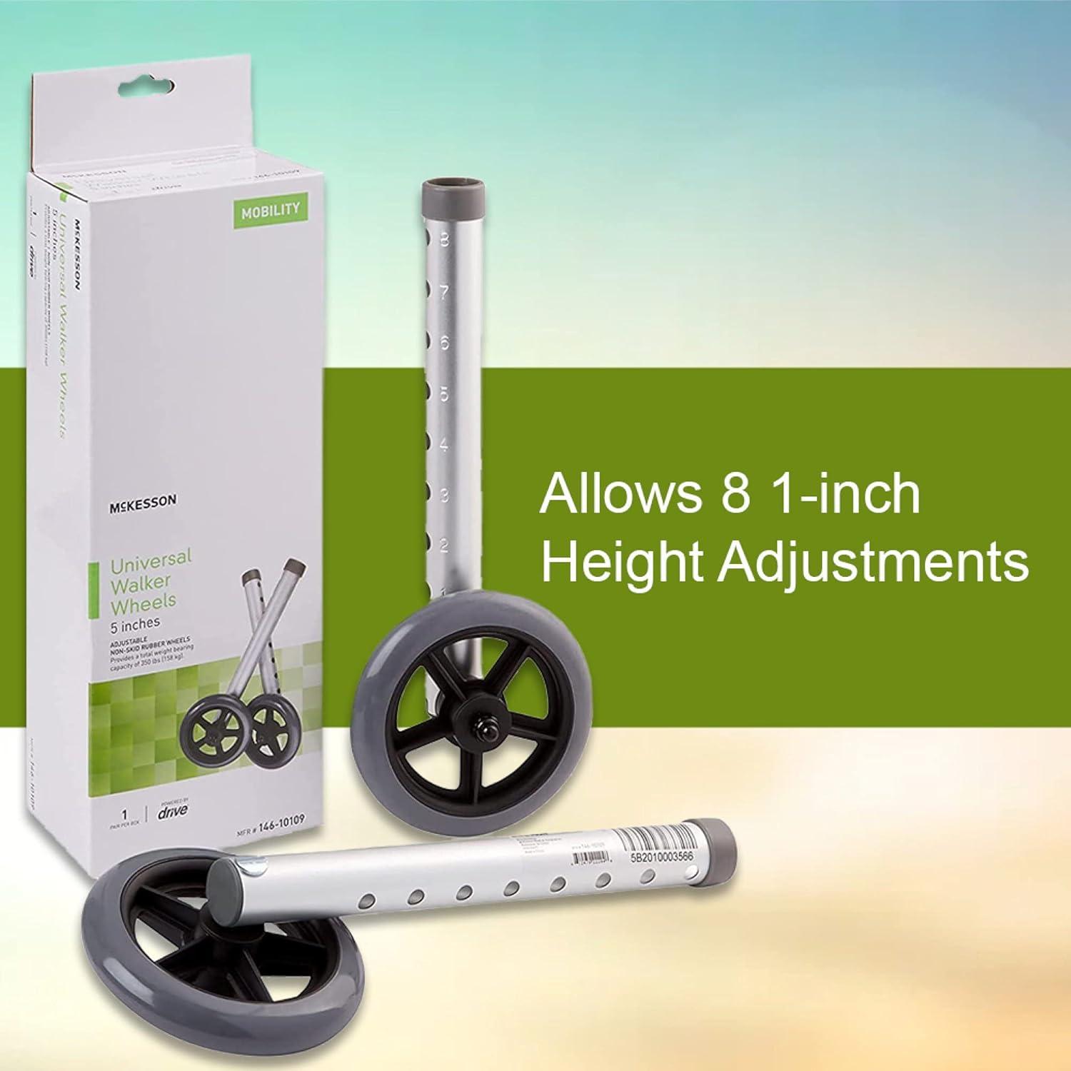 image:imageMcKesson Universal Walker Wheels Adjustable 5 in Caster Wheels 1 Pair1 Count Pack of 1
