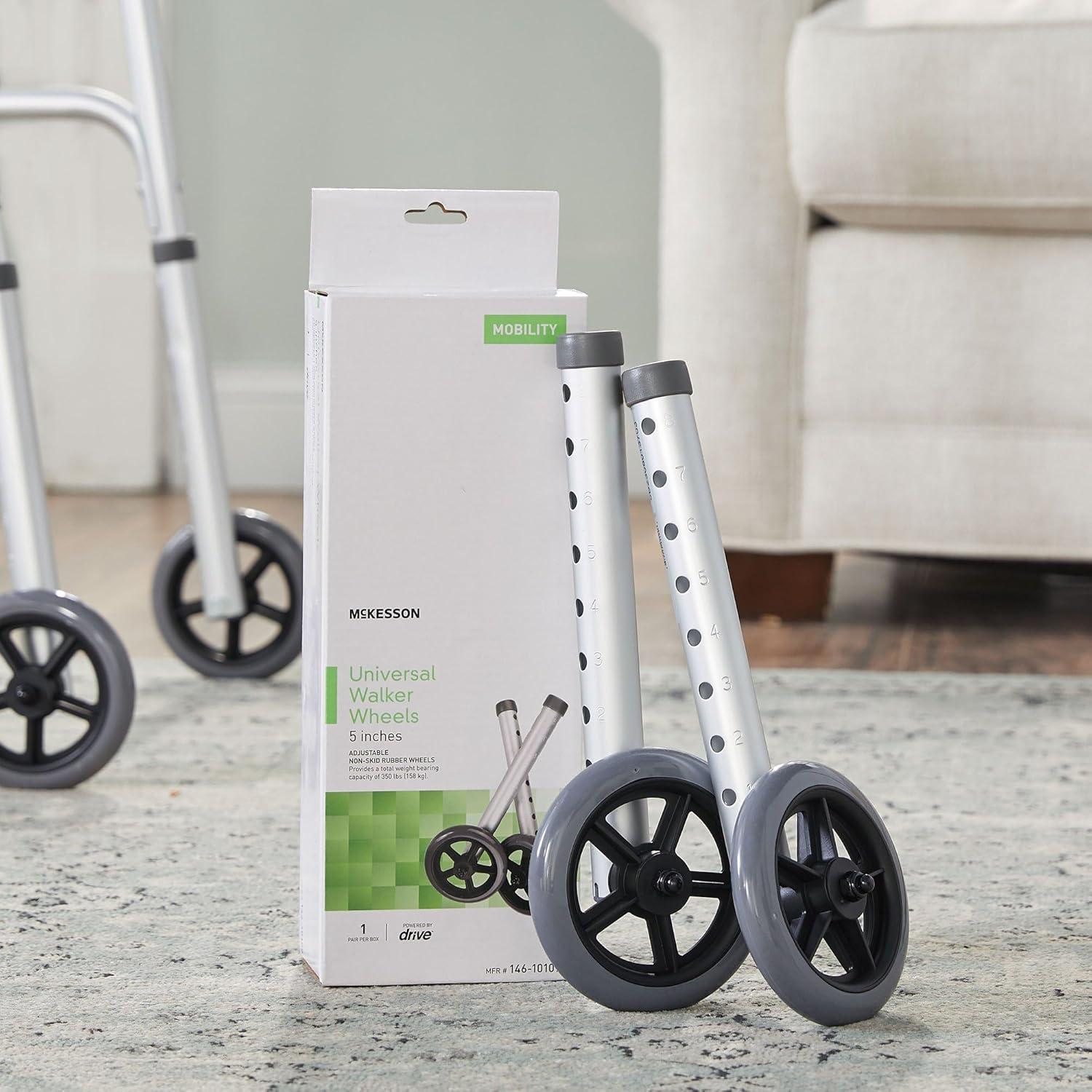 image:imageMcKesson Universal Walker Wheels Adjustable 5 in Caster Wheels 1 Pair1 Count Pack of 1